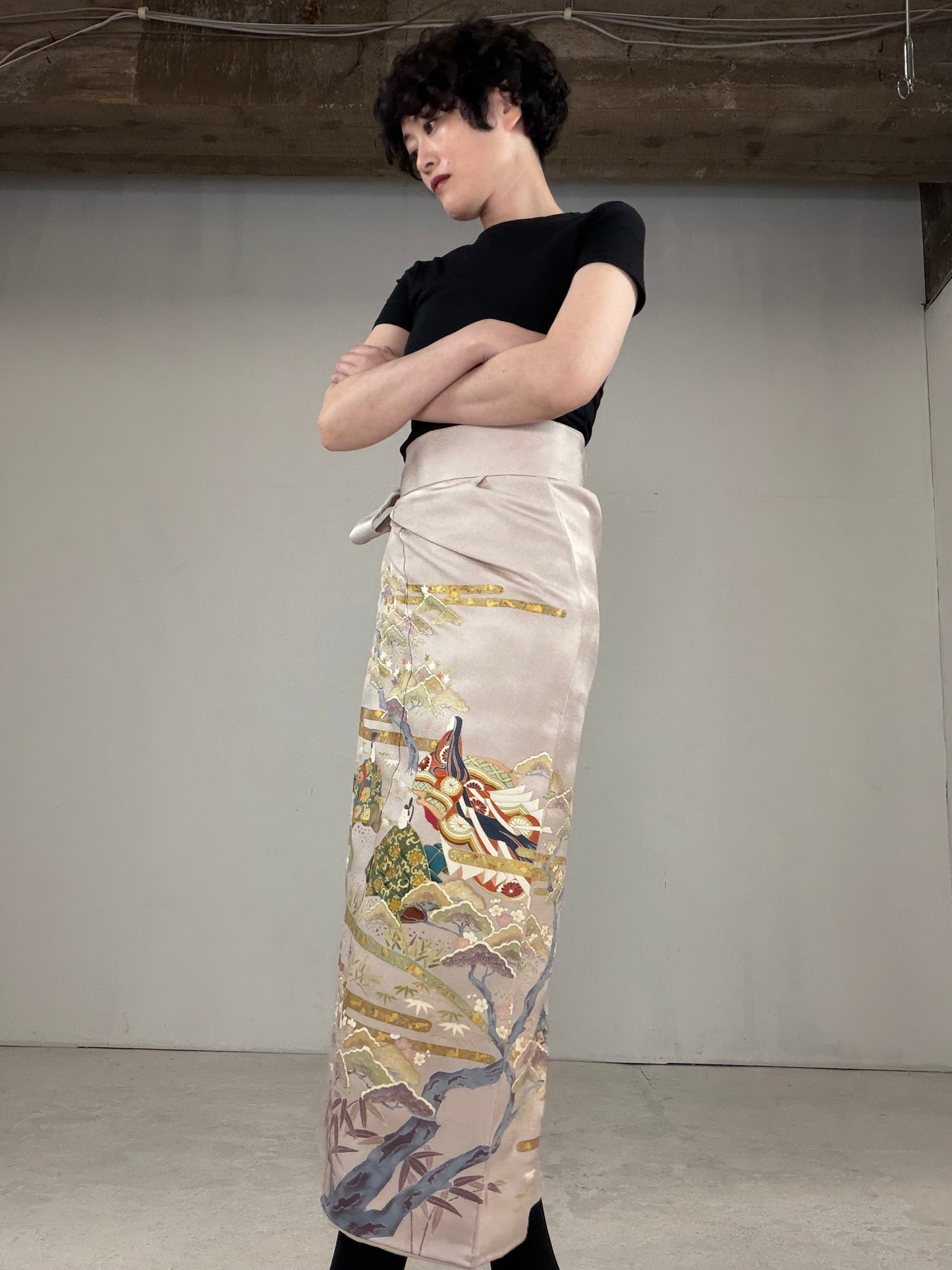IROTOME SKIRT UPCYCLED FROM JAPANESE KIMONO "IRO124"