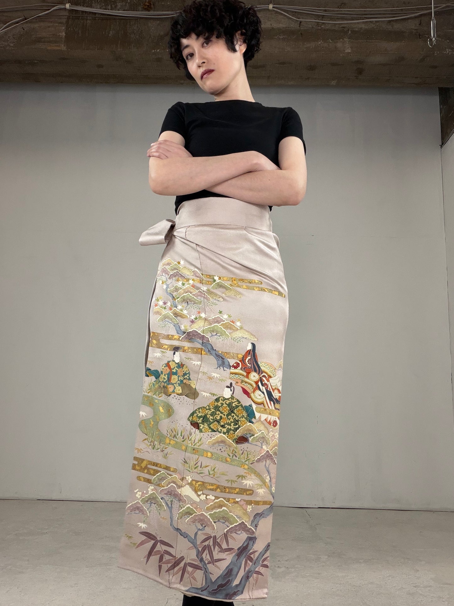 IROTOME SKIRT UPCYCLED FROM JAPANESE KIMONO "IRO124"