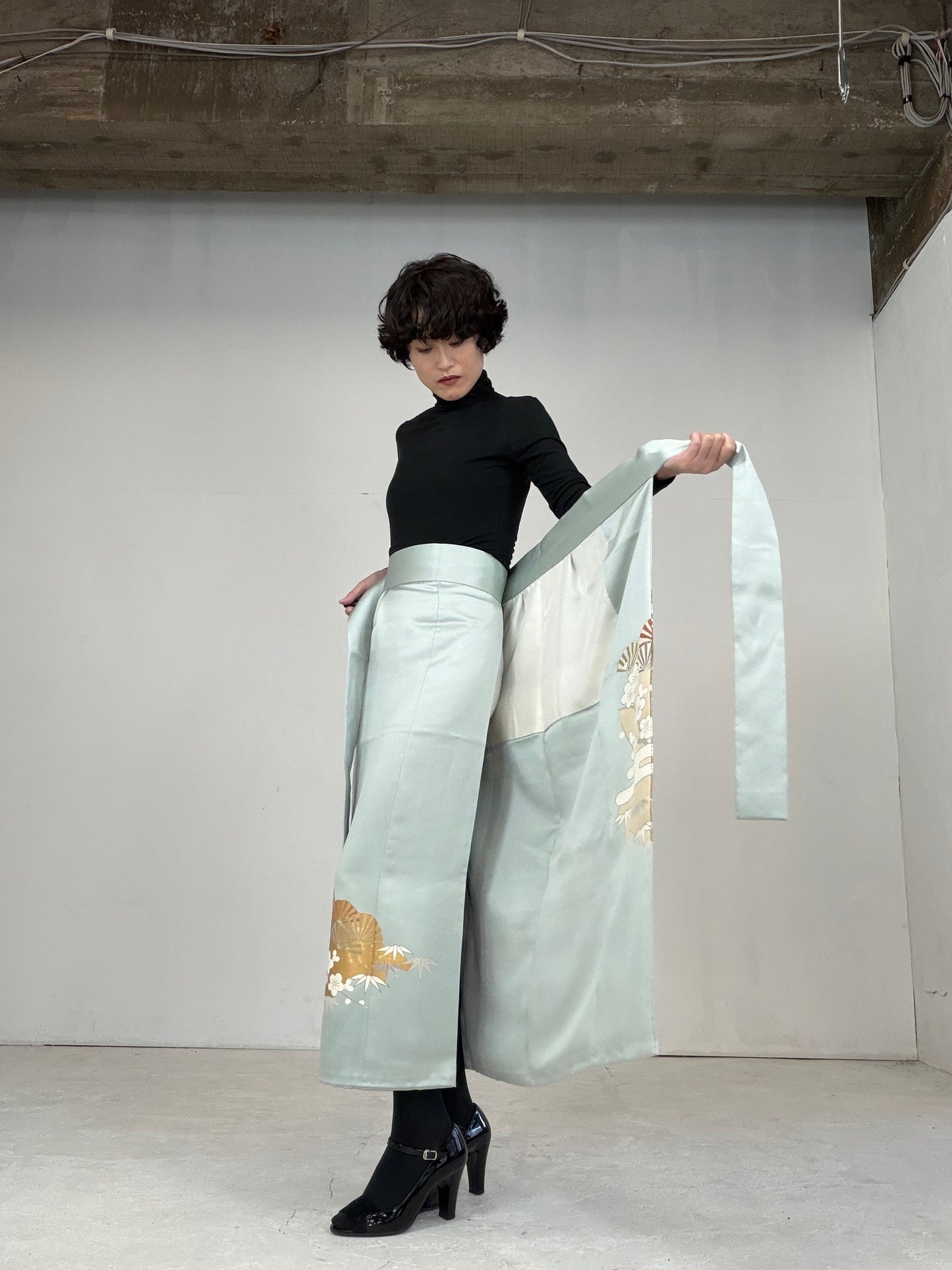 IROTOME SKIRT UPCYCLED FROM JAPANESE KIMONO "110"