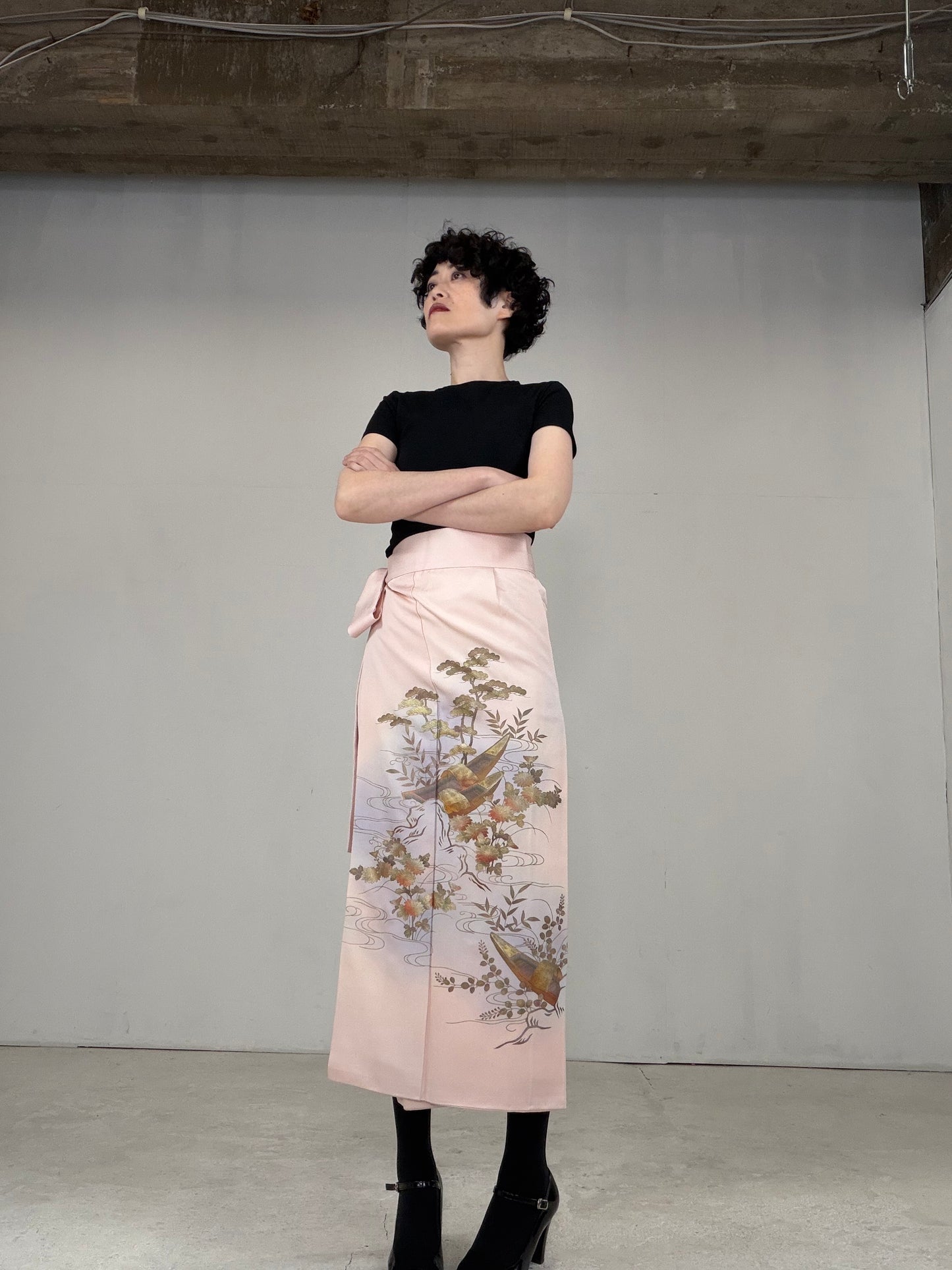 IROTOME SKIRT UPCYCLED FROM JAPANESE KIMONO "IRO123"
