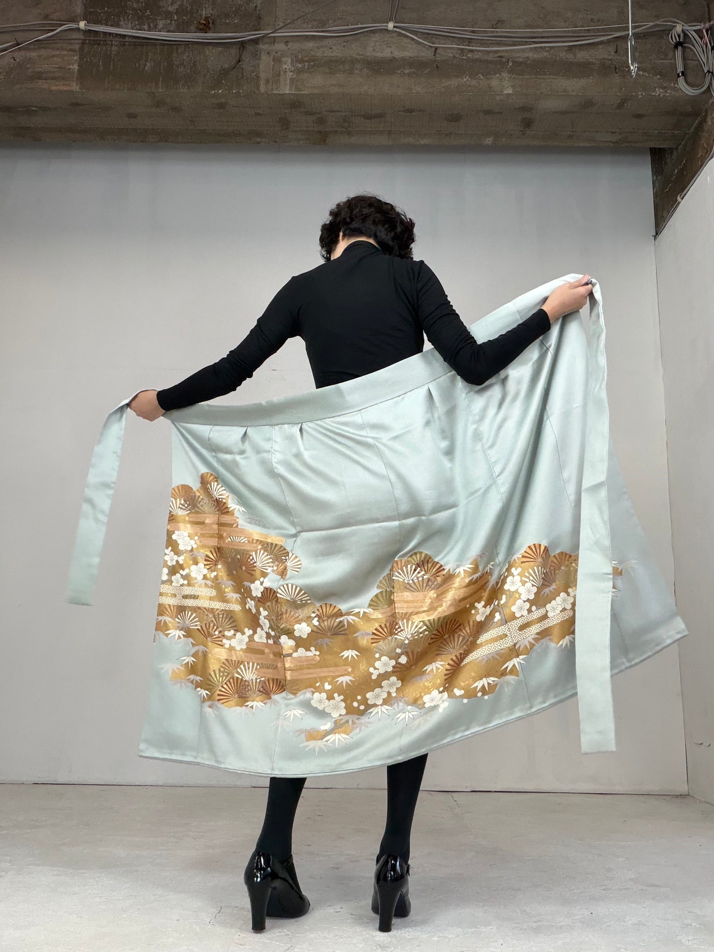 IROTOME SKIRT UPCYCLED FROM JAPANESE KIMONO "110"