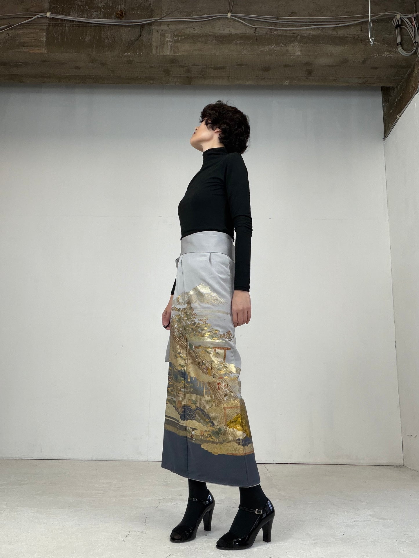 IROTOME SKIRT UPCYCLED FROM JAPANESE KIMONO "109"