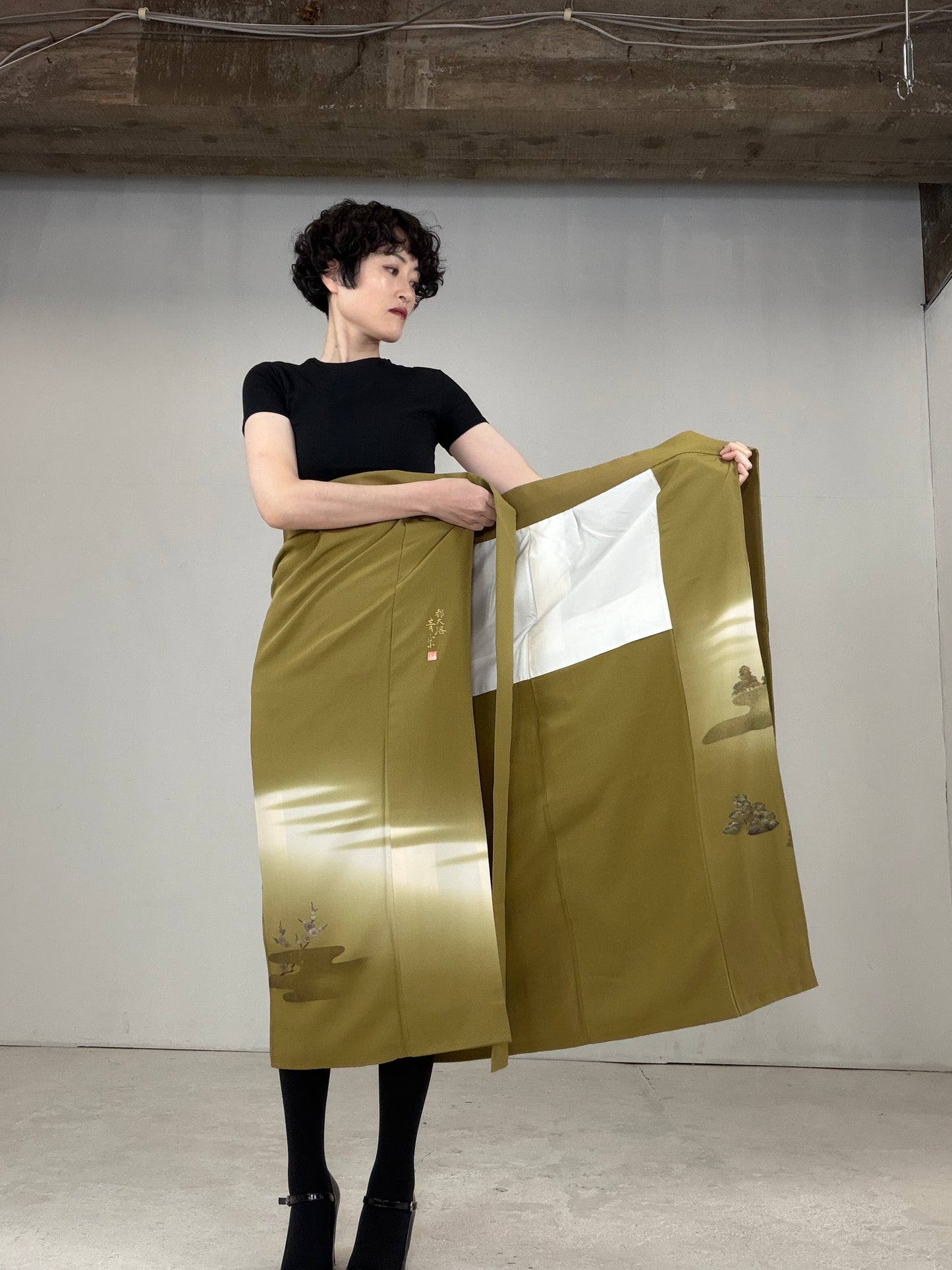 IROTOME SKIRT UPCYCLED FROM JAPANESE KIMONO "IRO122"