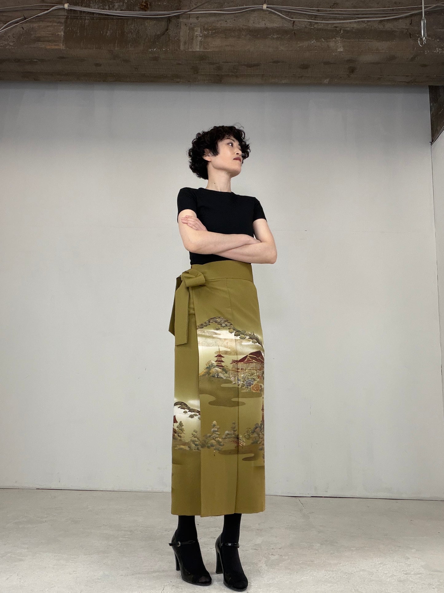 IROTOME SKIRT UPCYCLED FROM JAPANESE KIMONO "IRO122"