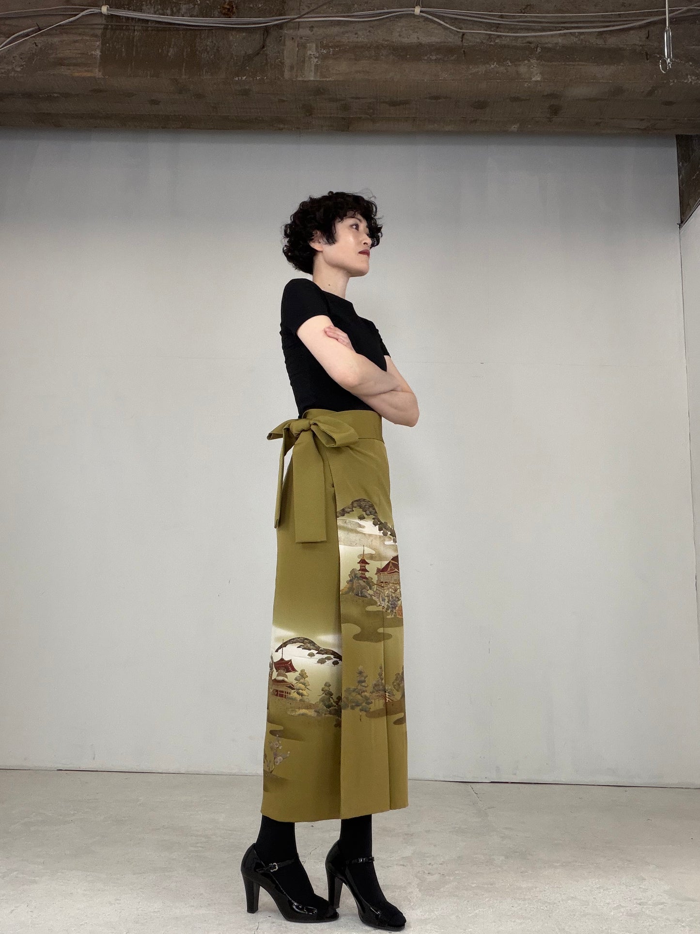 IROTOME SKIRT UPCYCLED FROM JAPANESE KIMONO "IRO122"
