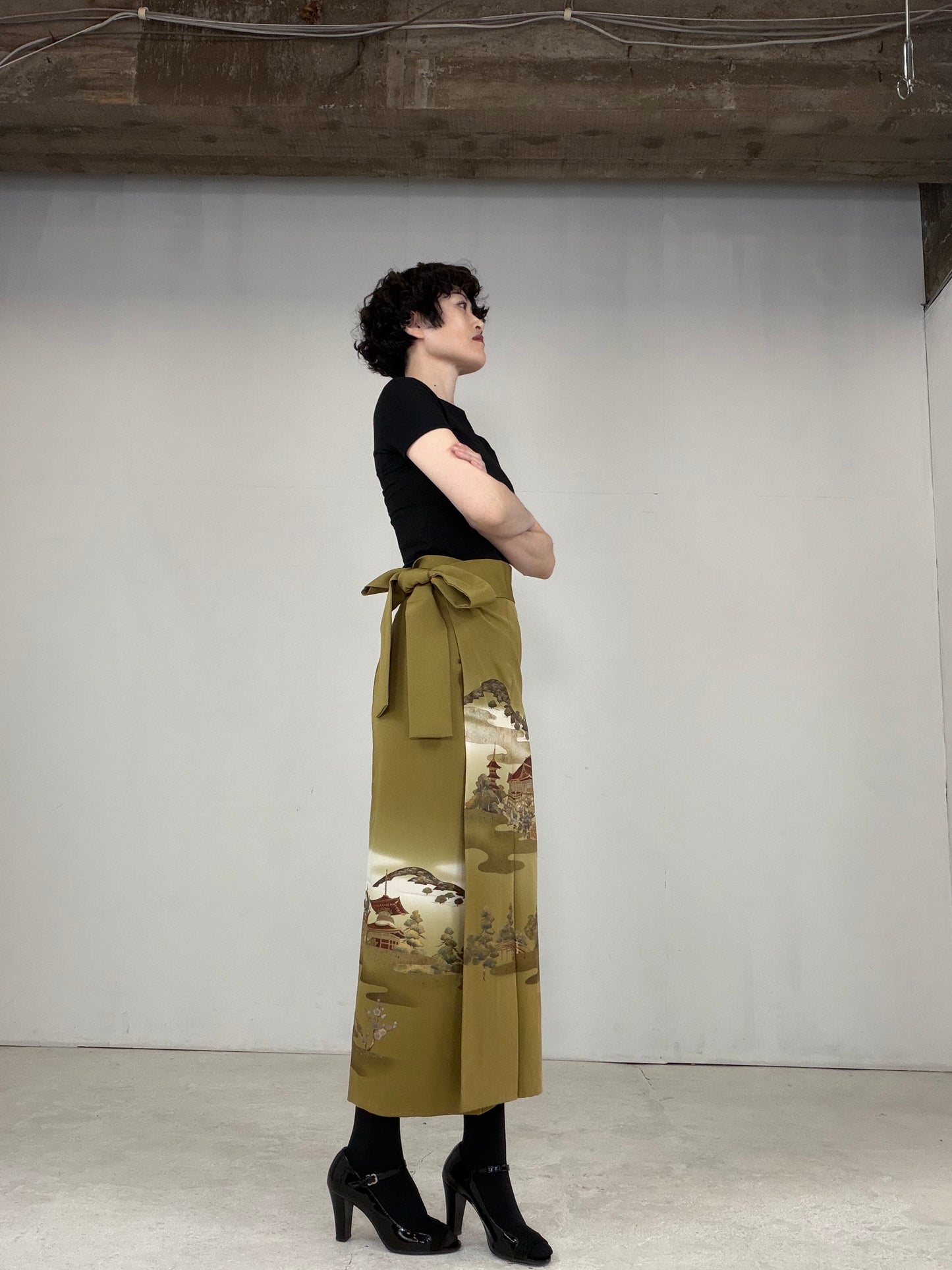 IROTOME SKIRT UPCYCLED FROM JAPANESE KIMONO "IRO122"