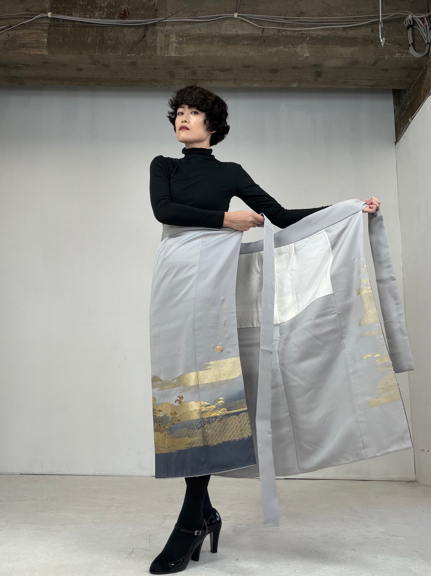 IROTOME SKIRT UPCYCLED FROM JAPANESE KIMONO "109"