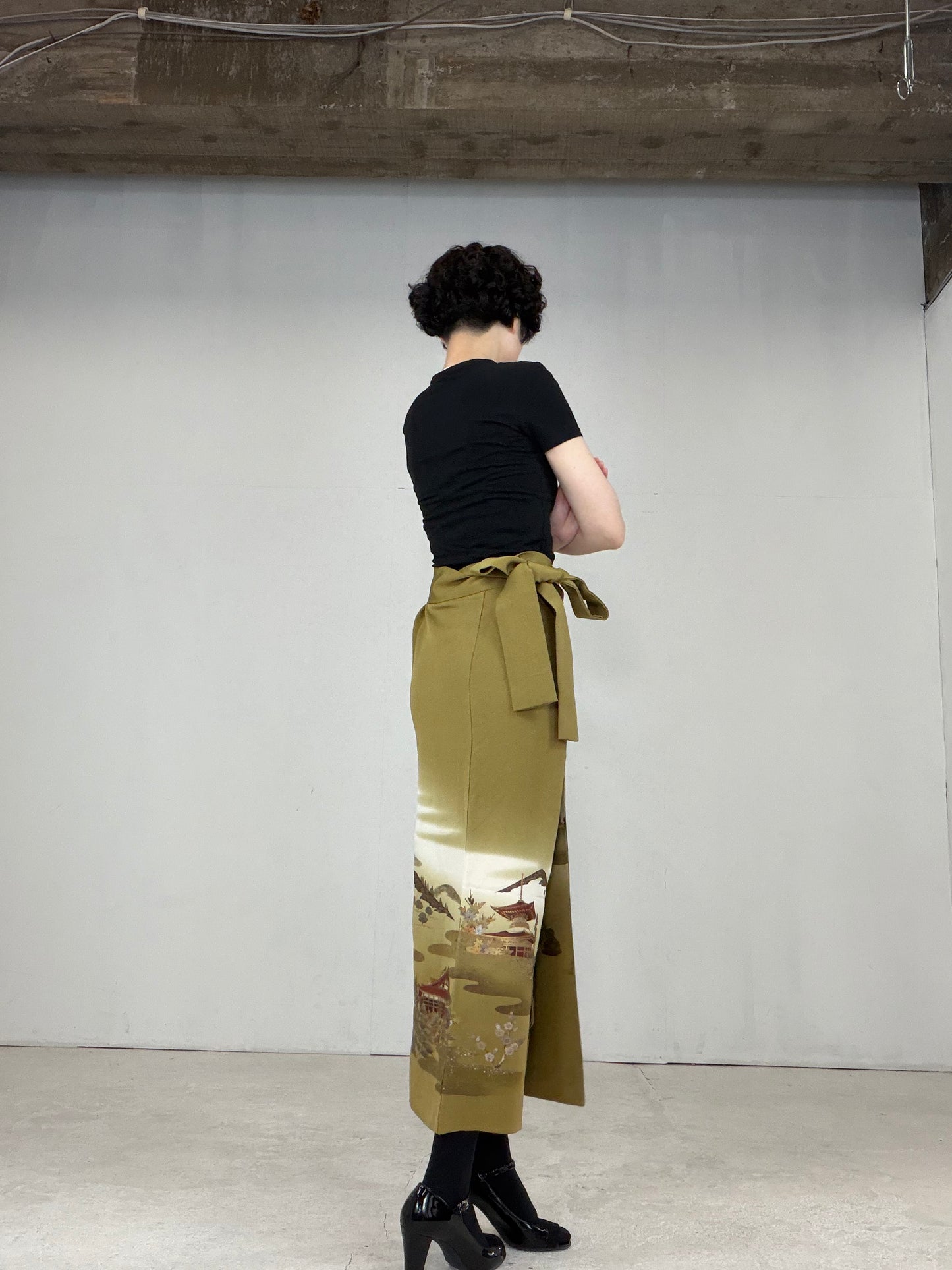 IROTOME SKIRT UPCYCLED FROM JAPANESE KIMONO "IRO122"