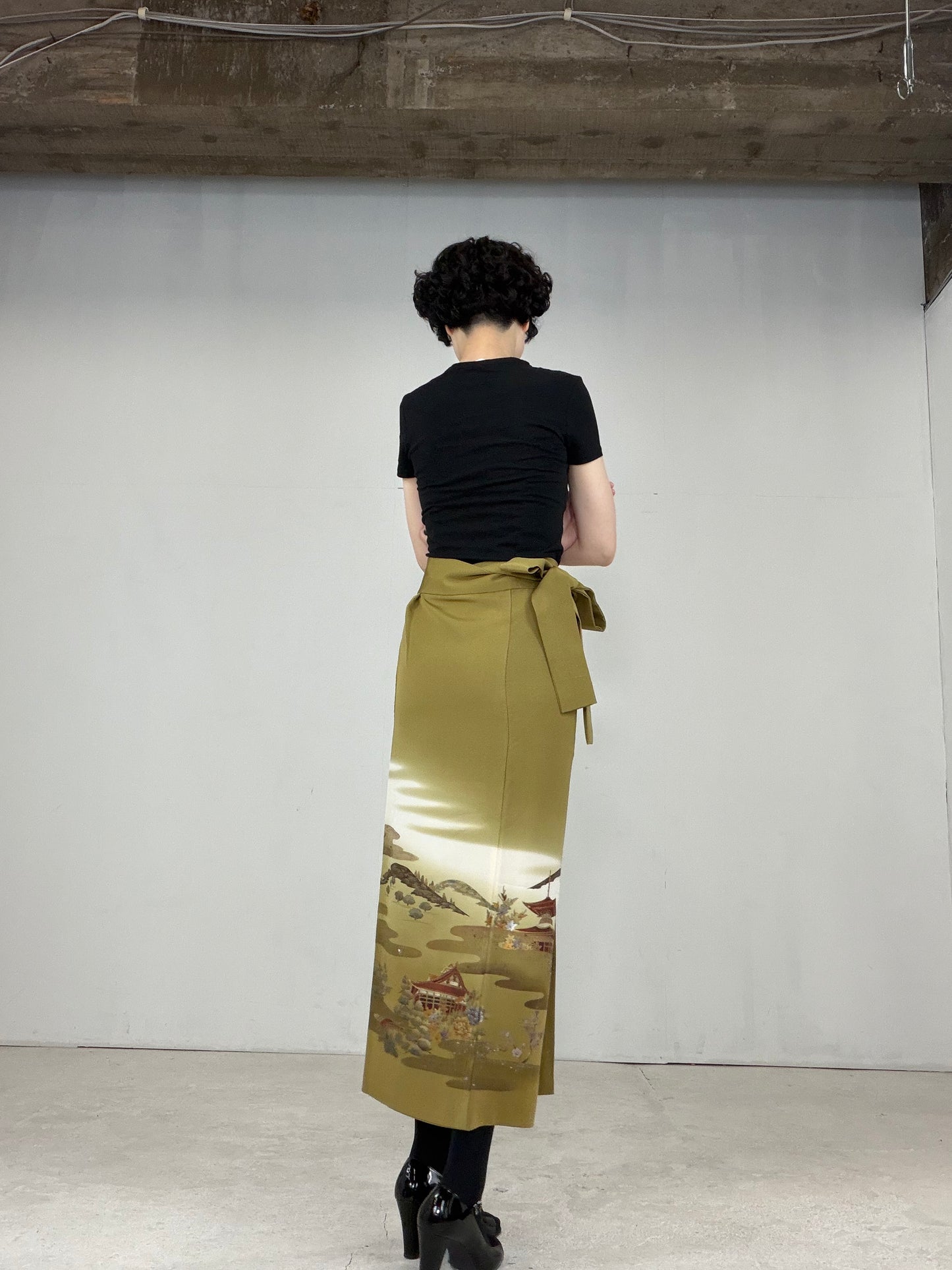 IROTOME SKIRT UPCYCLED FROM JAPANESE KIMONO "IRO122"