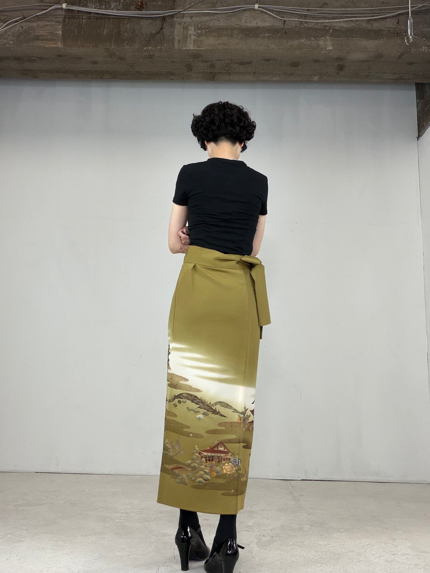 IROTOME SKIRT UPCYCLED FROM JAPANESE KIMONO "IRO122"