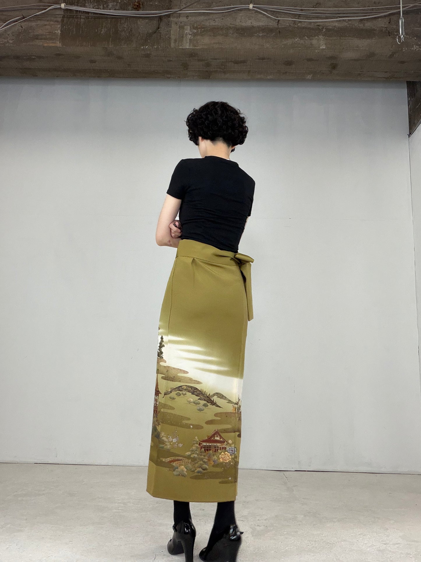 IROTOME SKIRT UPCYCLED FROM JAPANESE KIMONO "IRO122"