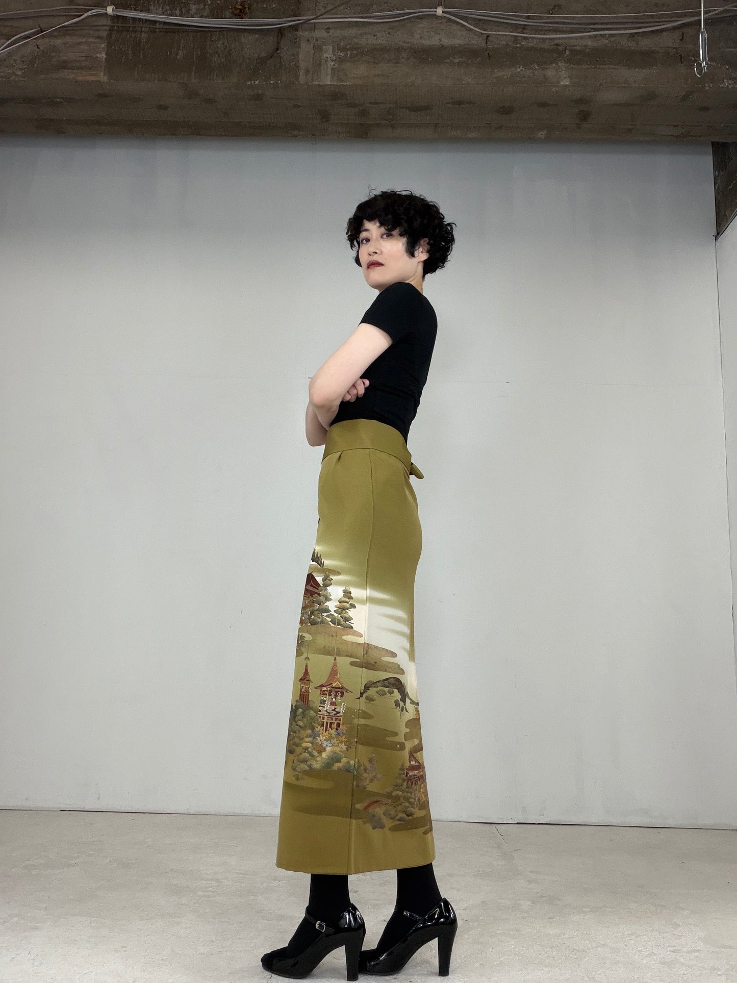 IROTOME SKIRT UPCYCLED FROM JAPANESE KIMONO "IRO122"