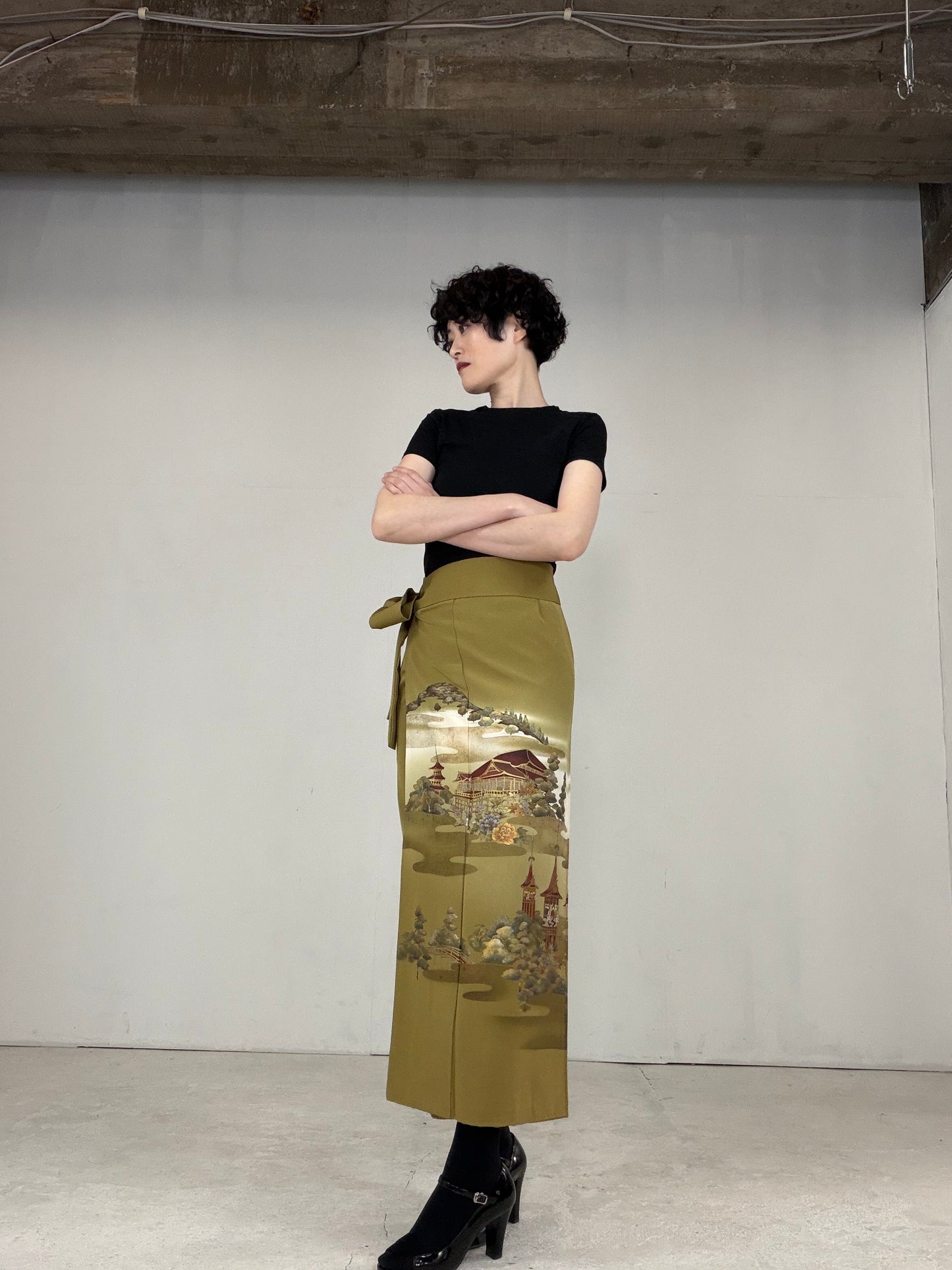 IROTOME SKIRT UPCYCLED FROM JAPANESE KIMONO "IRO122"