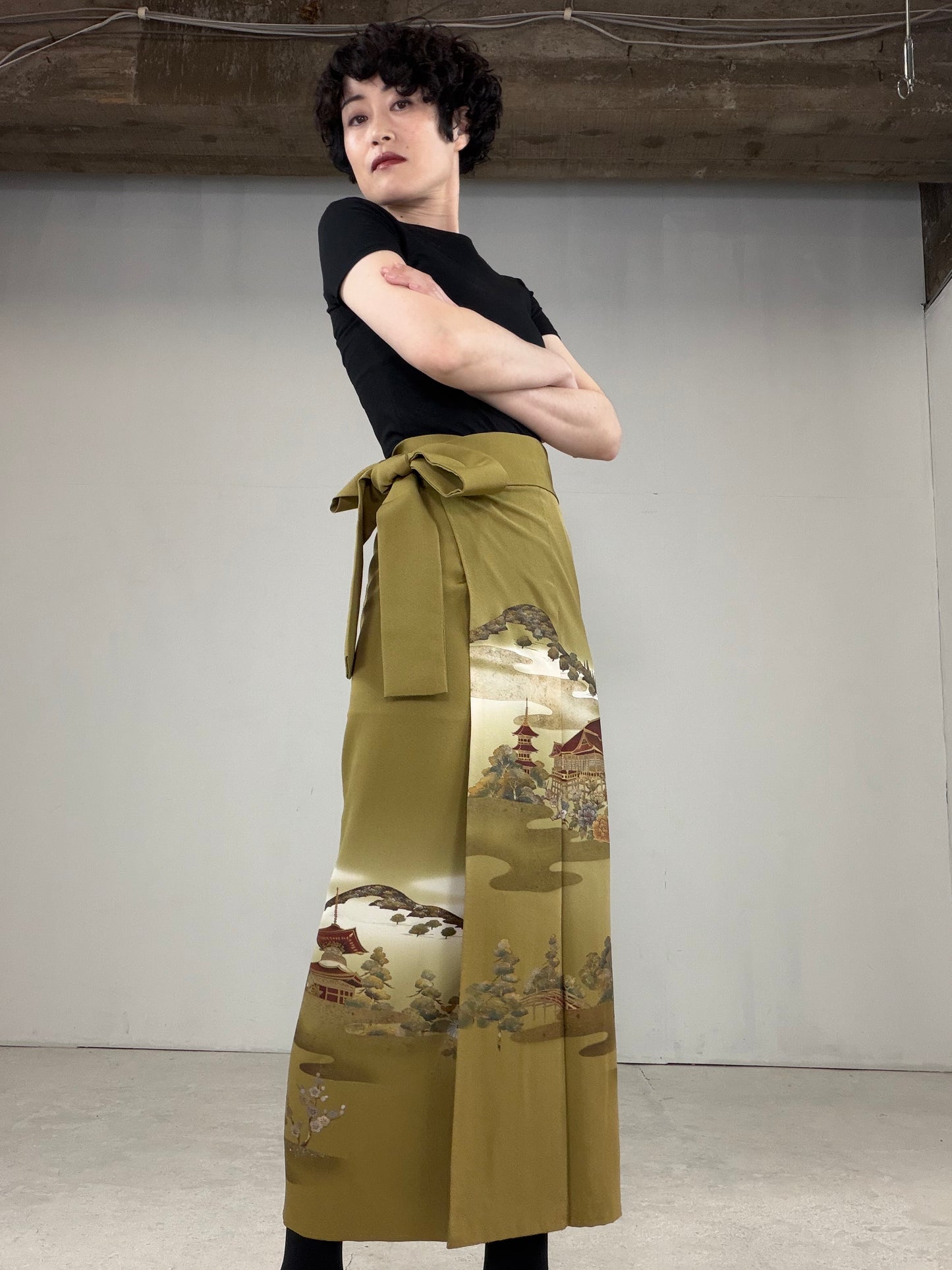 IROTOME SKIRT UPCYCLED FROM JAPANESE KIMONO "IRO122"