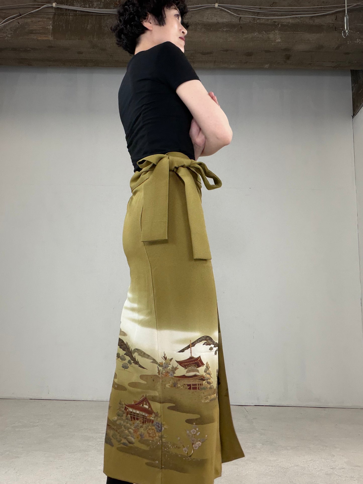 IROTOME SKIRT UPCYCLED FROM JAPANESE KIMONO "IRO122"
