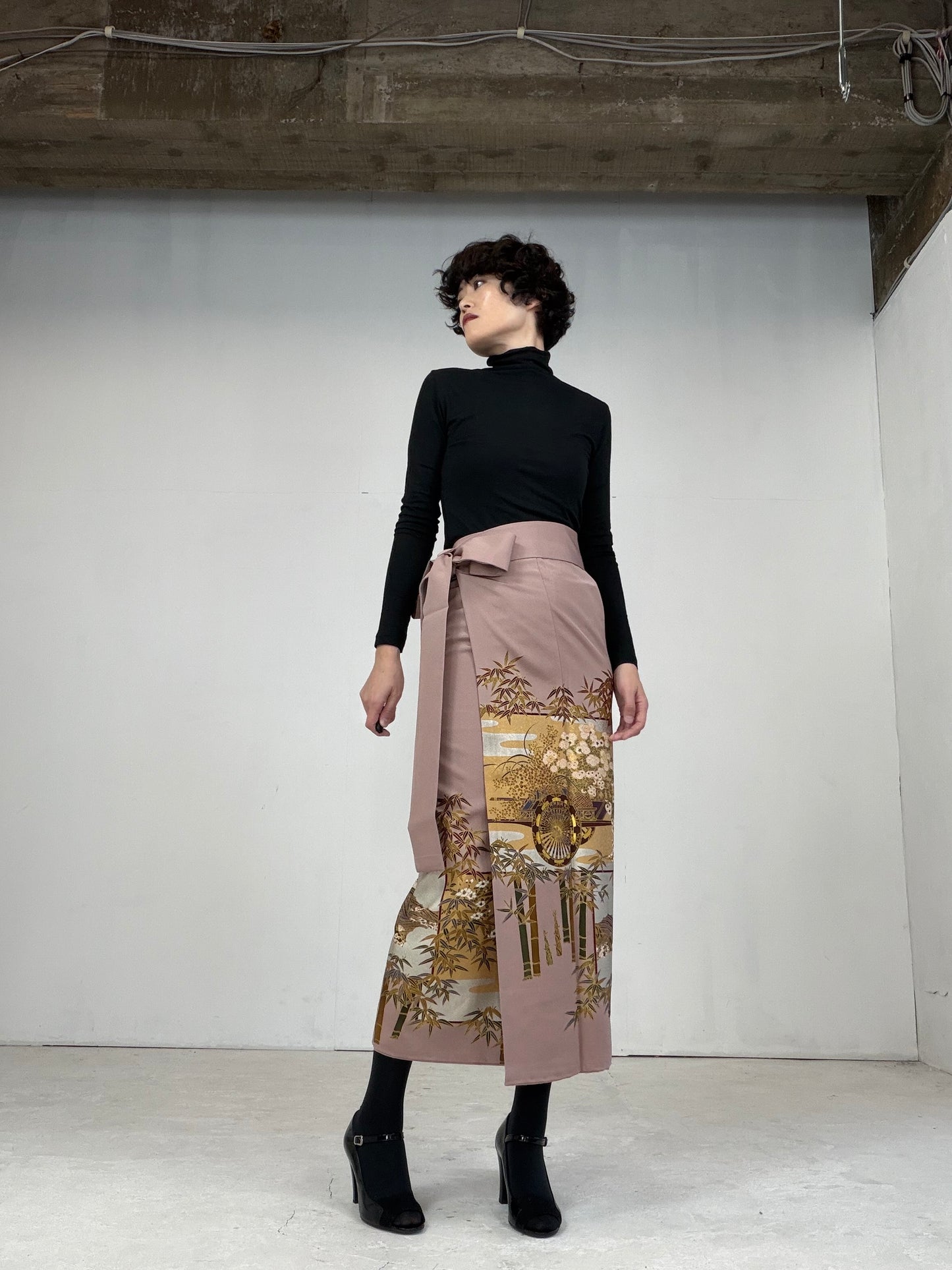 IROTOME SKIRT UPCYCLED FROM JAPANESE KIMONO "108"