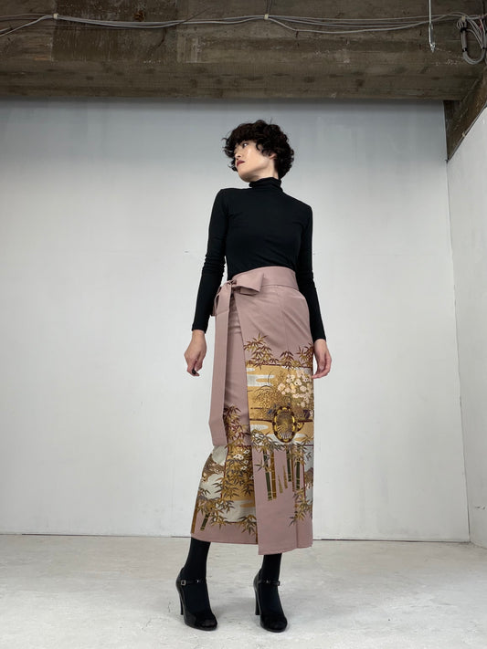 IROTOME SKIRT UPCYCLED FROM JAPANESE KIMONO "108"