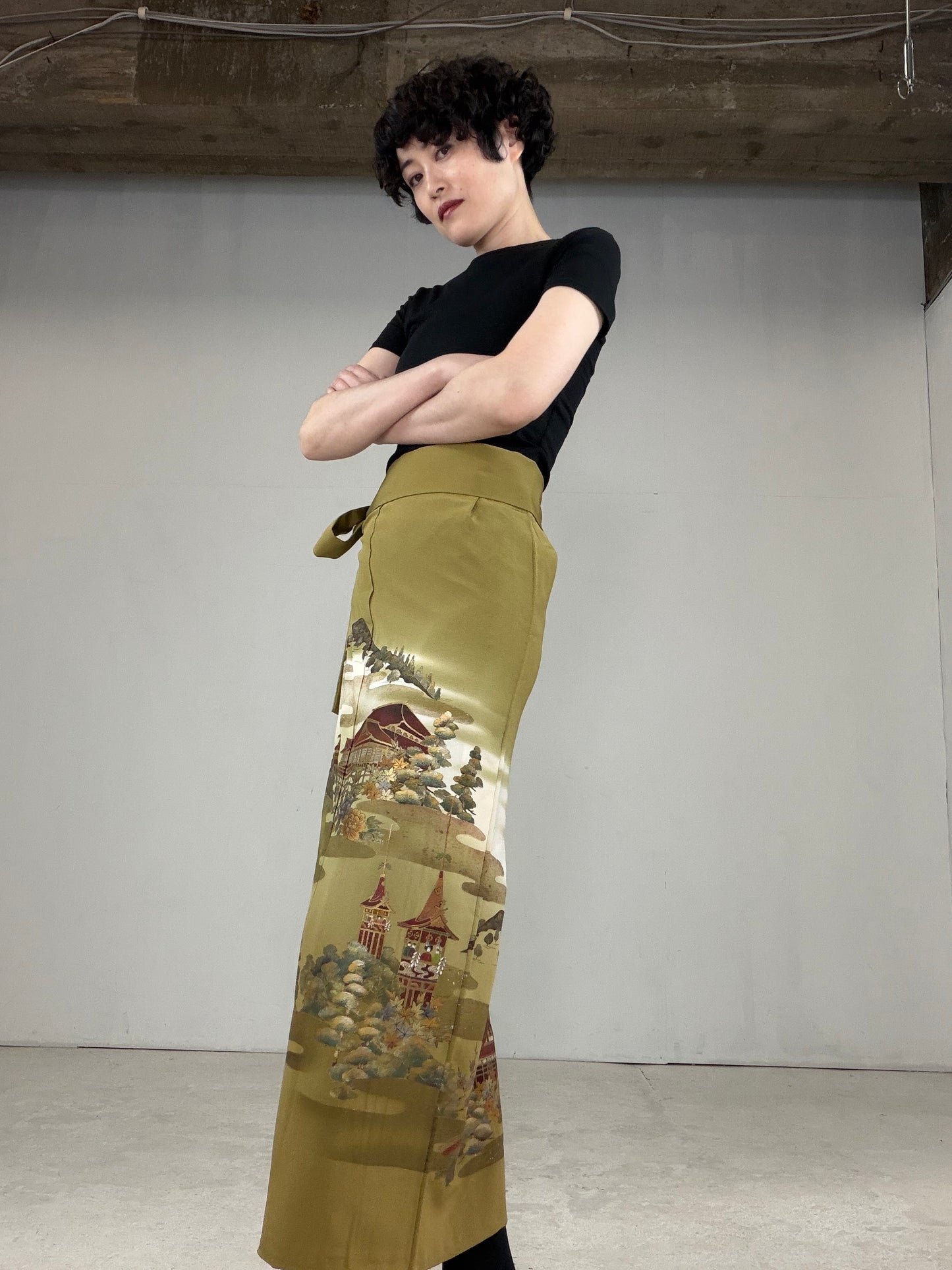 IROTOME SKIRT UPCYCLED FROM JAPANESE KIMONO "IRO122"