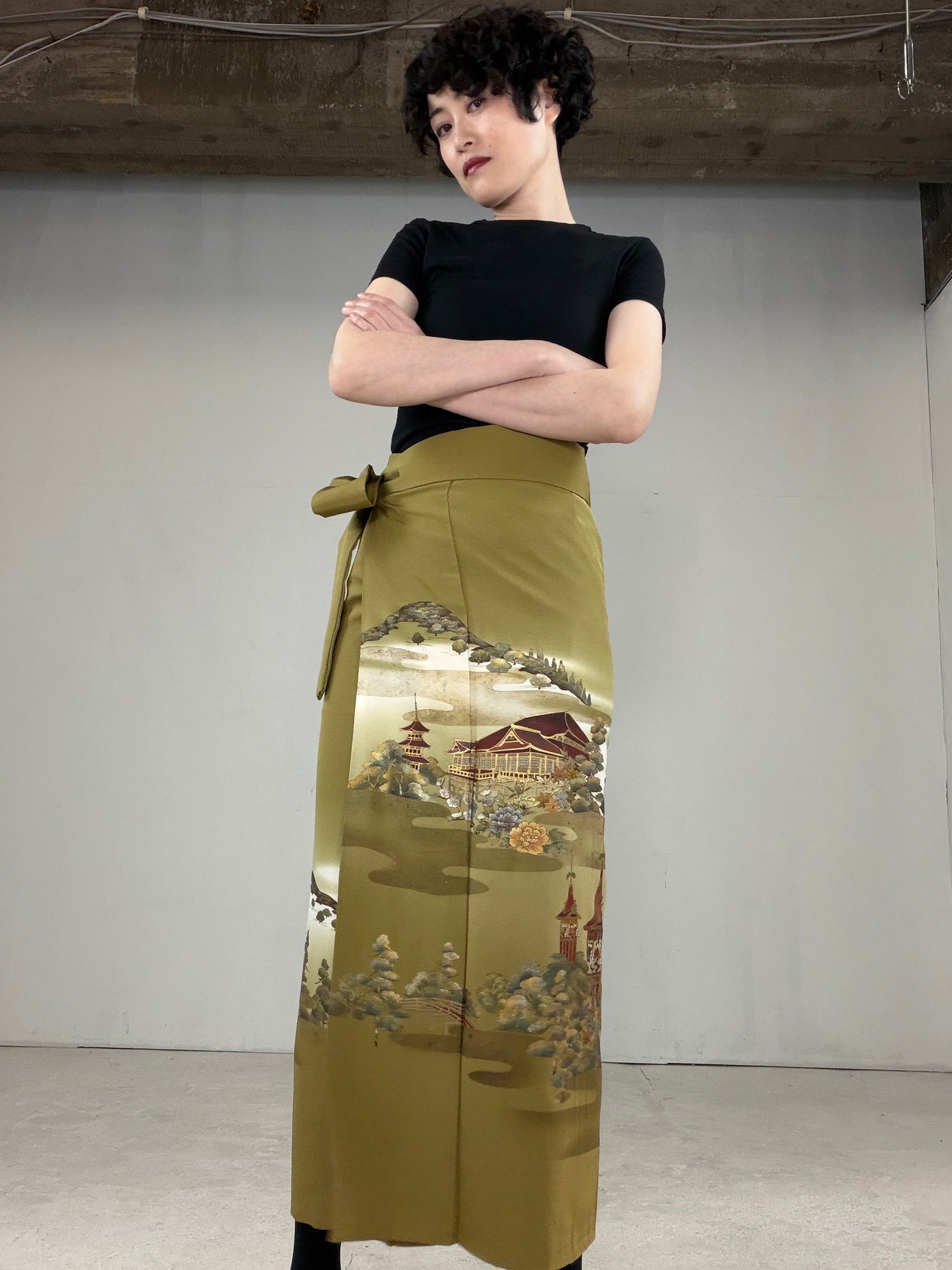 IROTOME SKIRT UPCYCLED FROM JAPANESE KIMONO "IRO122"