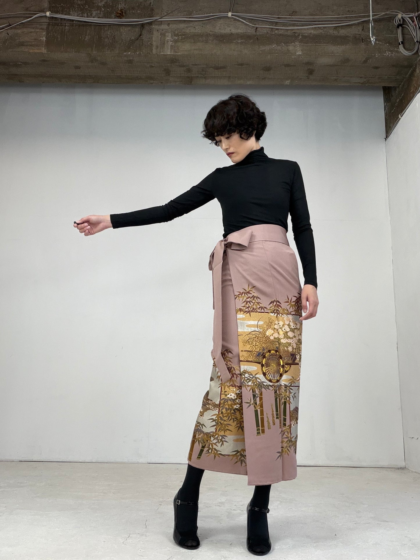 IROTOME SKIRT UPCYCLED FROM JAPANESE KIMONO "108"