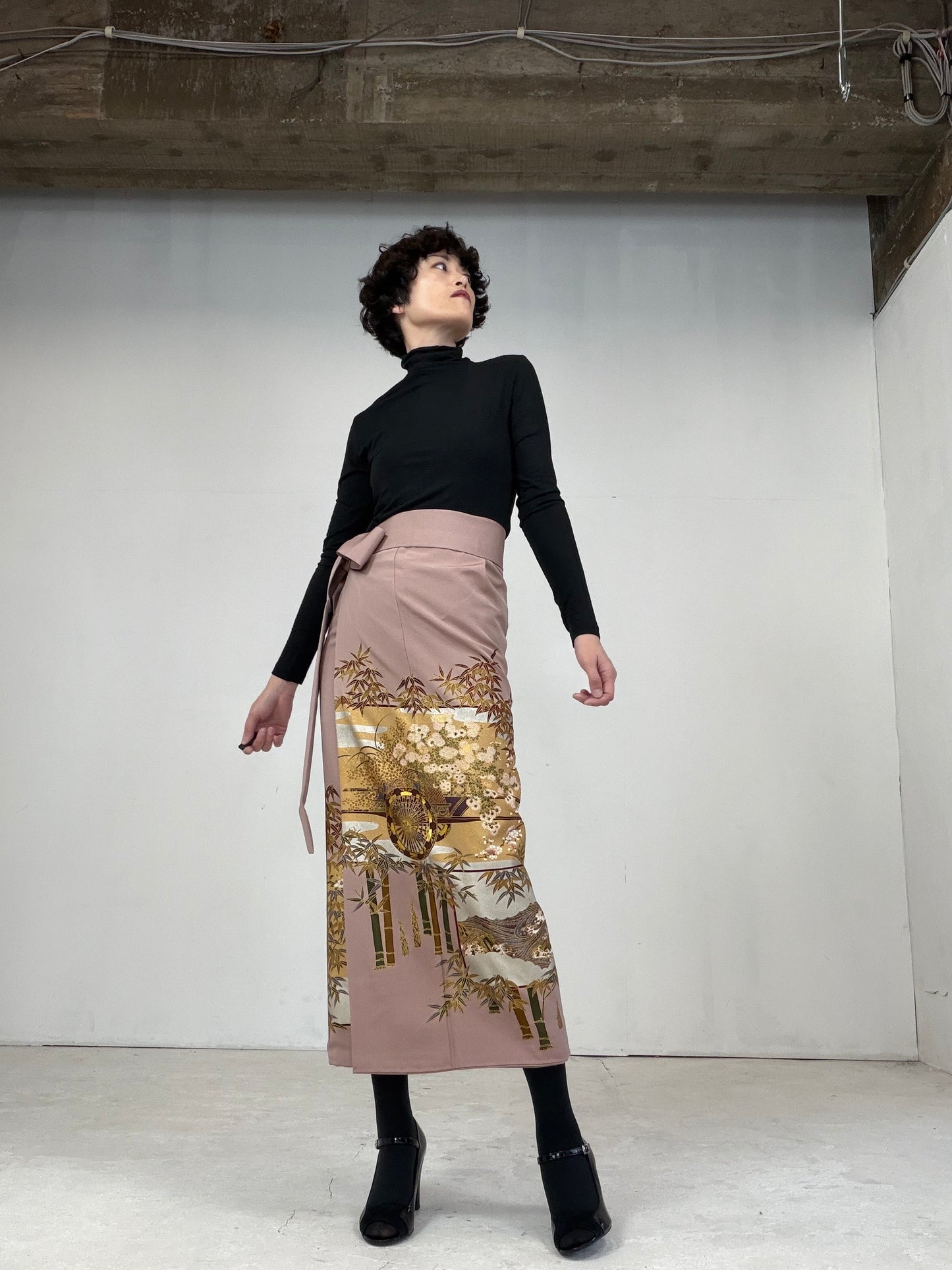 IROTOME SKIRT UPCYCLED FROM JAPANESE KIMONO "108"