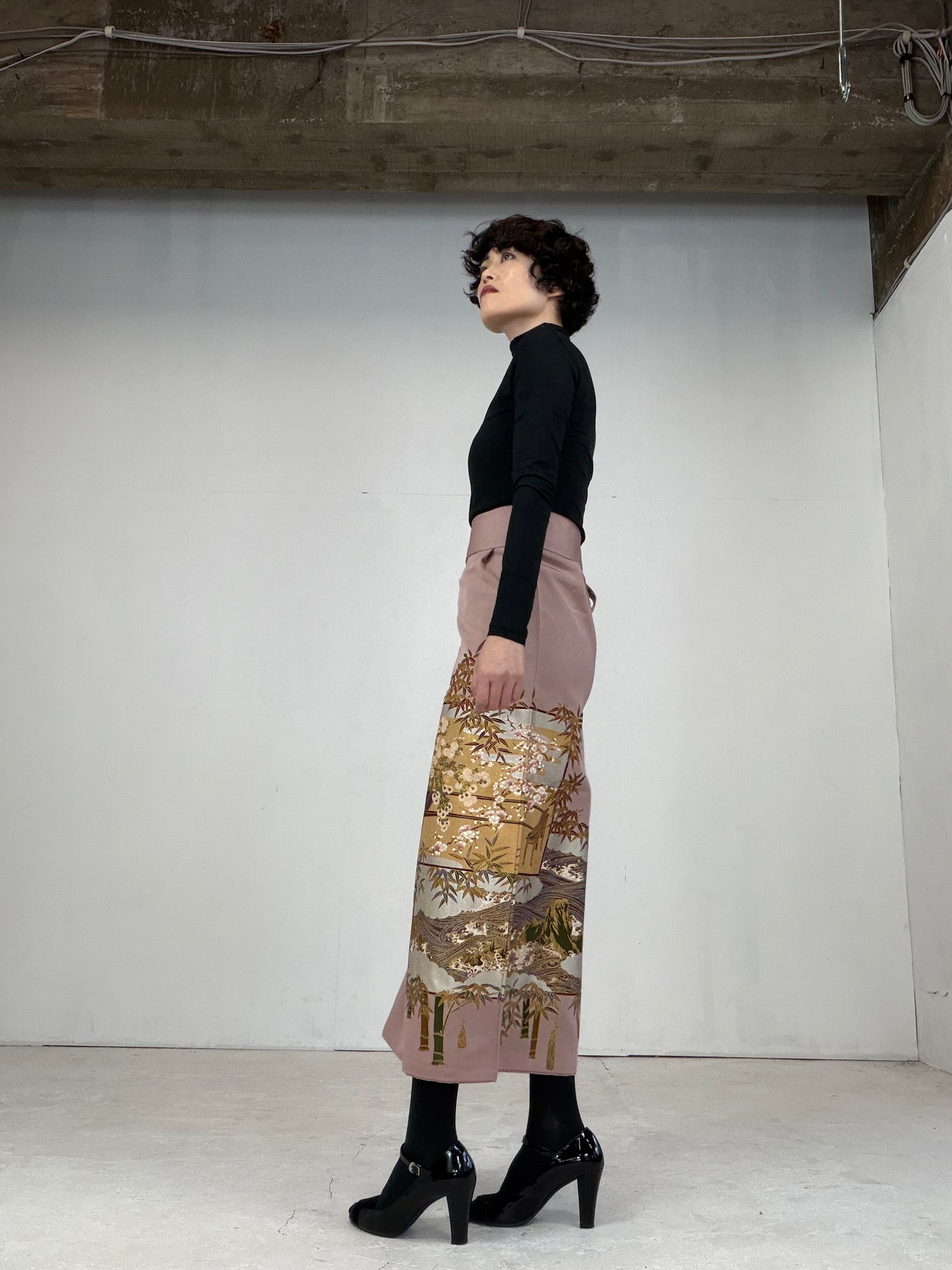 IROTOME SKIRT UPCYCLED FROM JAPANESE KIMONO "108"