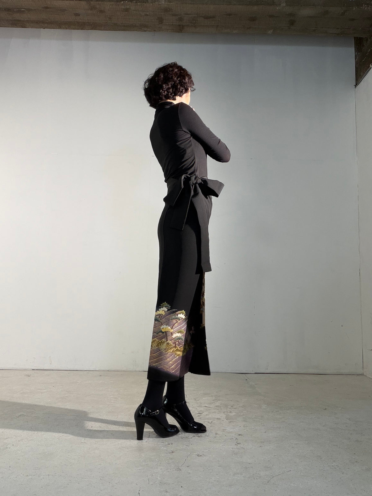 EDO-ZUMA SKIRT UPCYCLED FROM JAPANESE KIMONO "EDO071"