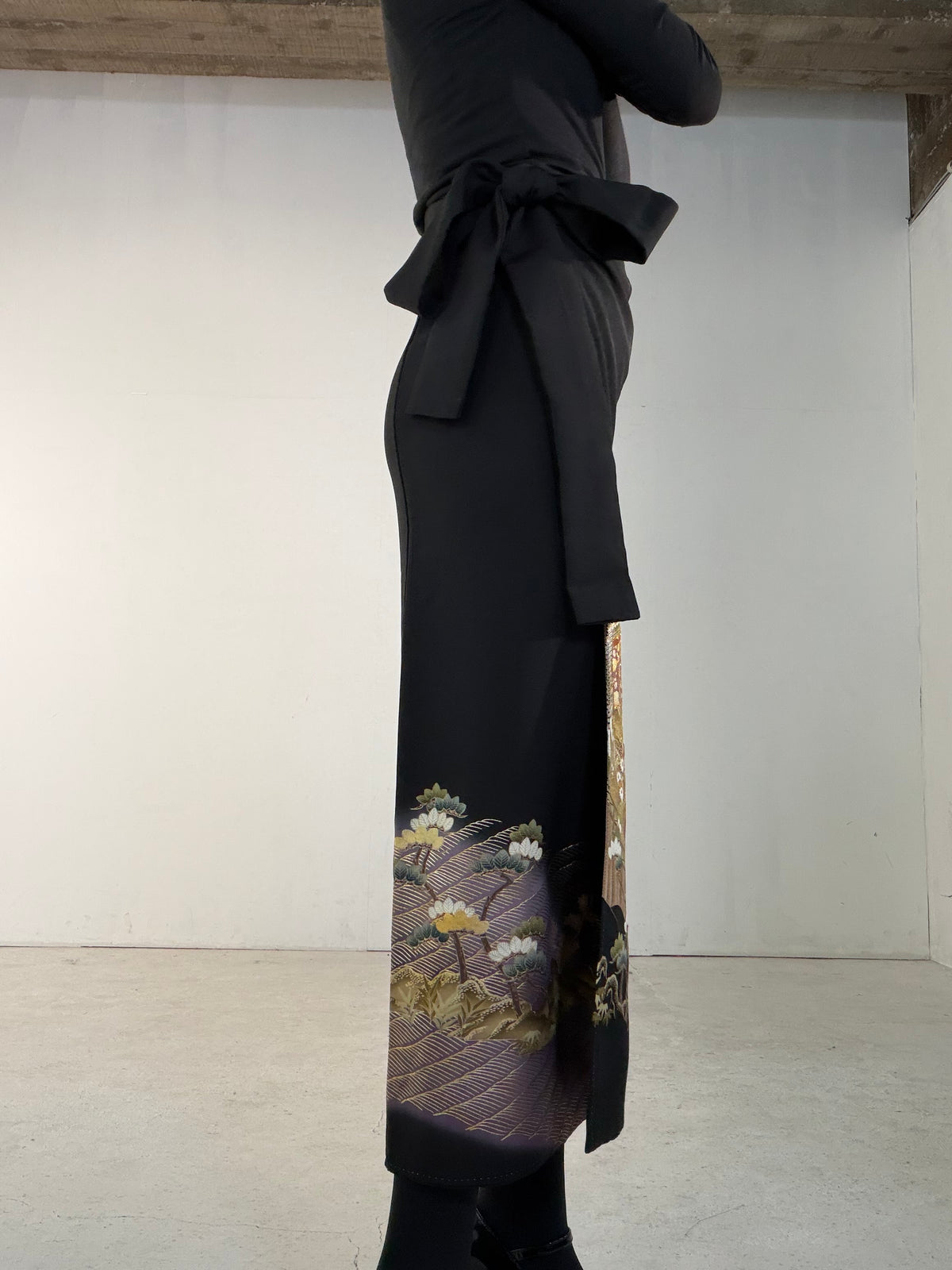 EDO-ZUMA SKIRT UPCYCLED FROM JAPANESE KIMONO "EDO071"