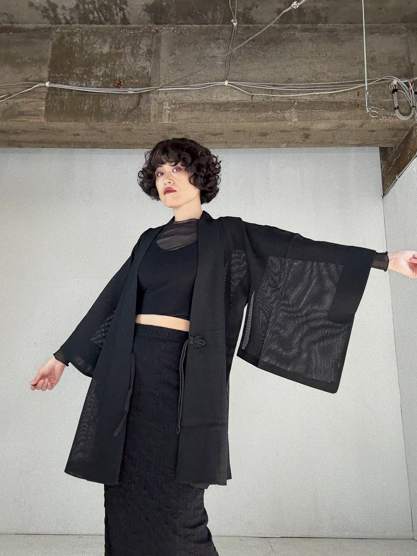 VINTAGE KAWAII DOUCHU-GI SHEER “kuro”