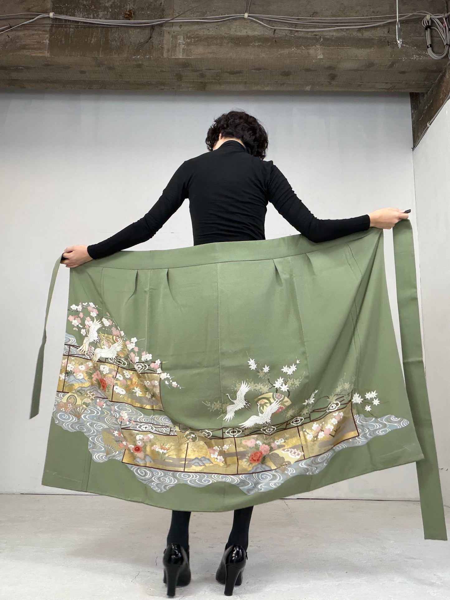 IROTOME SKIRT UPCYCLED FROM JAPANESE KIMONO "106"