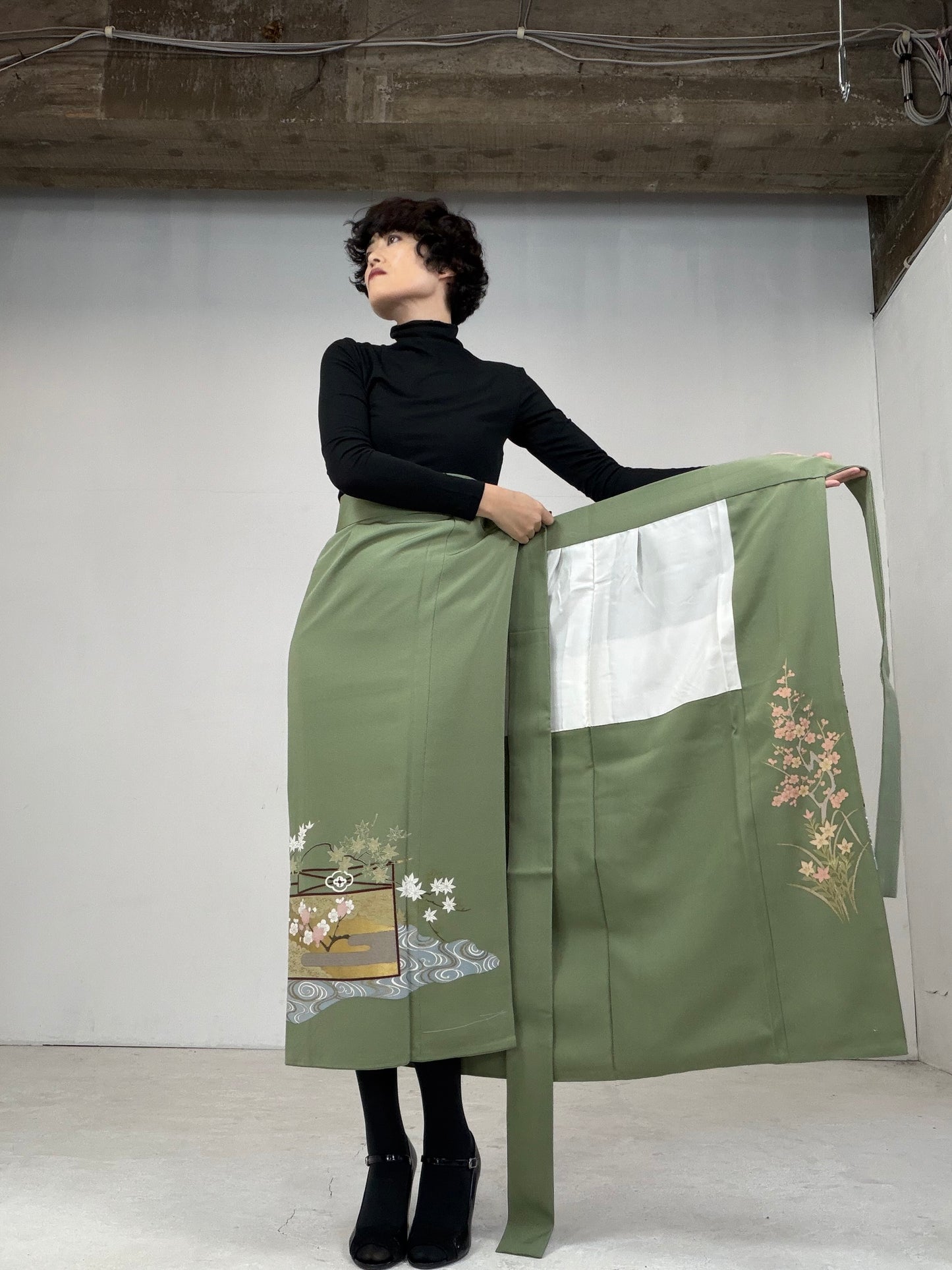IROTOME SKIRT UPCYCLED FROM JAPANESE KIMONO "106"