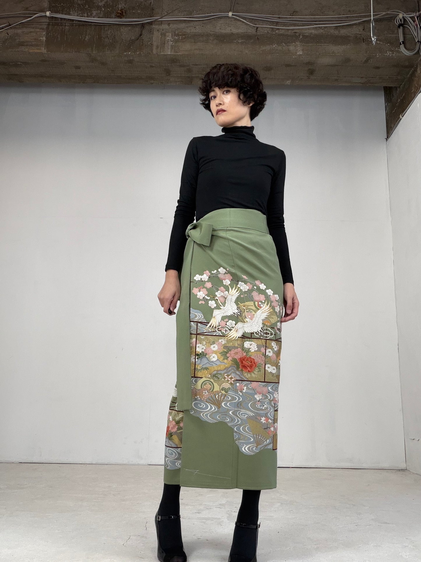IROTOME SKIRT UPCYCLED FROM JAPANESE KIMONO "106"