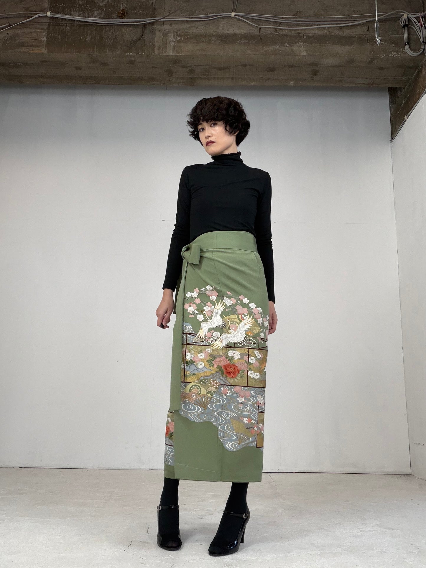 IROTOME SKIRT UPCYCLED FROM JAPANESE KIMONO "106"