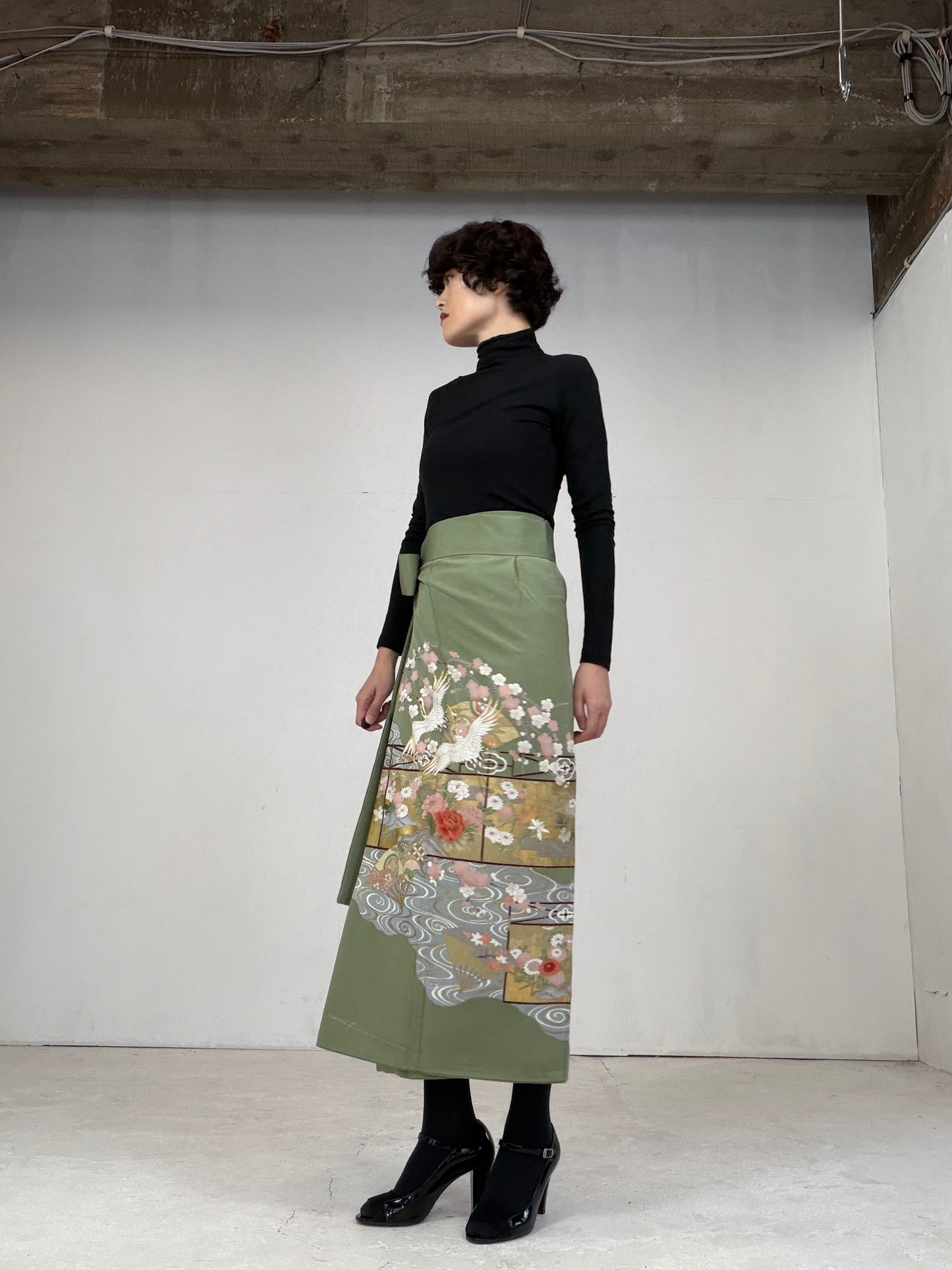 IROTOME SKIRT UPCYCLED FROM JAPANESE KIMONO "106"