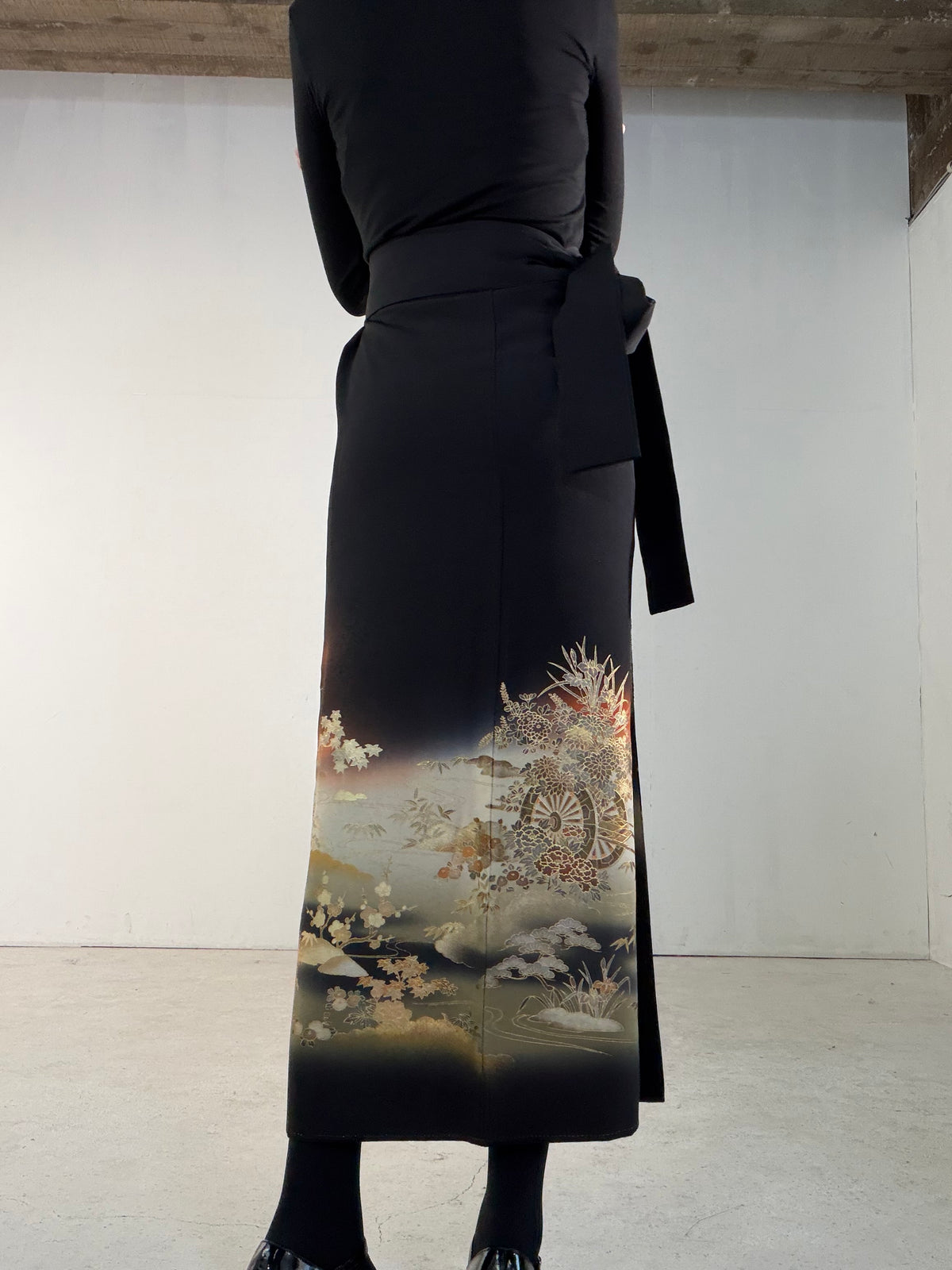 EDO-ZUMA SKIRT UPCYCLED FROM JAPANESE KIMONO "EDO070"