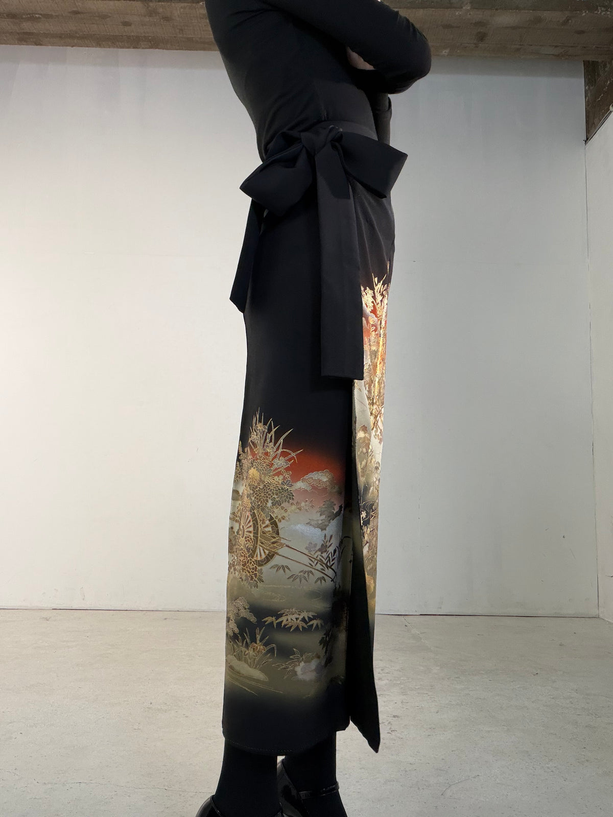EDO-ZUMA SKIRT UPCYCLED FROM JAPANESE KIMONO "EDO070"