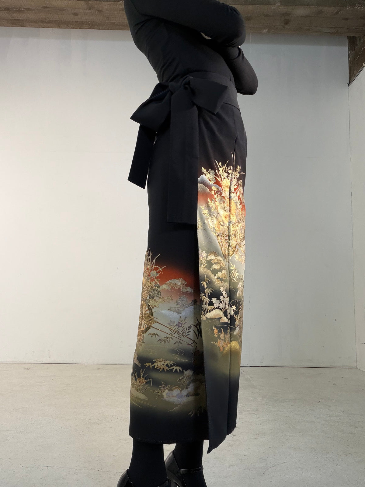EDO-ZUMA SKIRT UPCYCLED FROM JAPANESE KIMONO "EDO070"