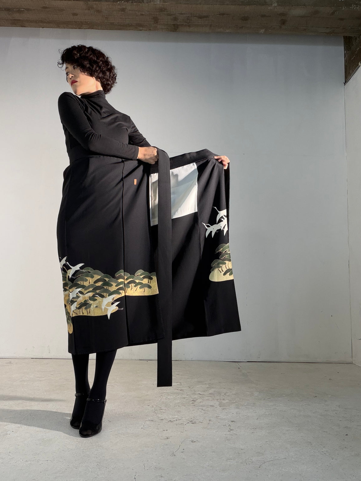 EDO-ZUMA SKIRT UPCYCLED FROM JAPANESE KIMONO "EDO069"