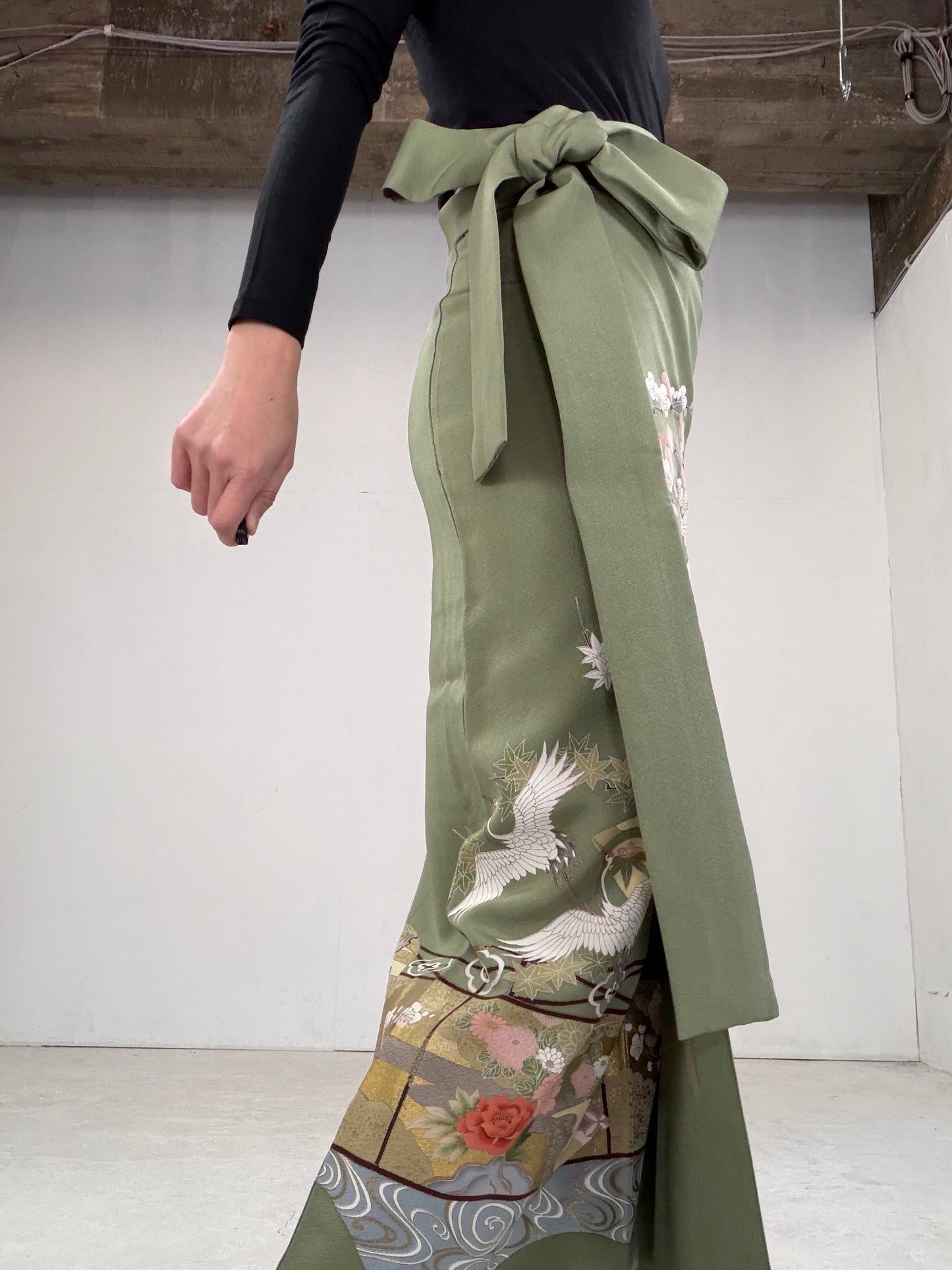 IROTOME SKIRT UPCYCLED FROM JAPANESE KIMONO "106"