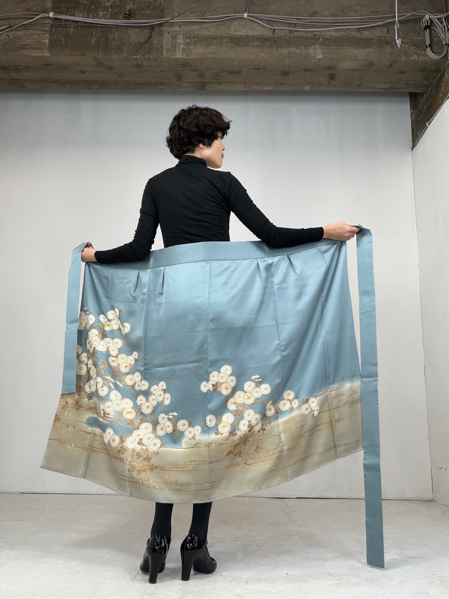 IROTOME SKIRT UPCYCLED FROM JAPANESE KIMONO "105"