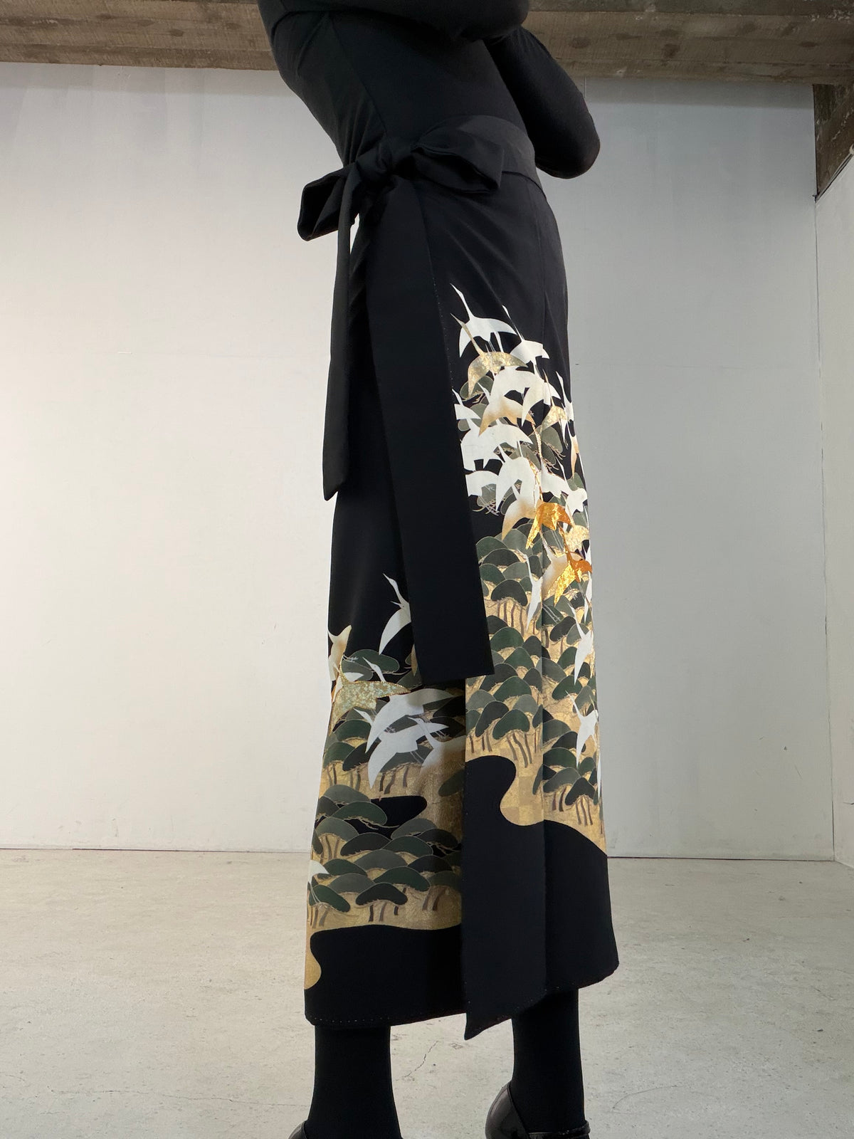 EDO-ZUMA SKIRT UPCYCLED FROM JAPANESE KIMONO "EDO069"