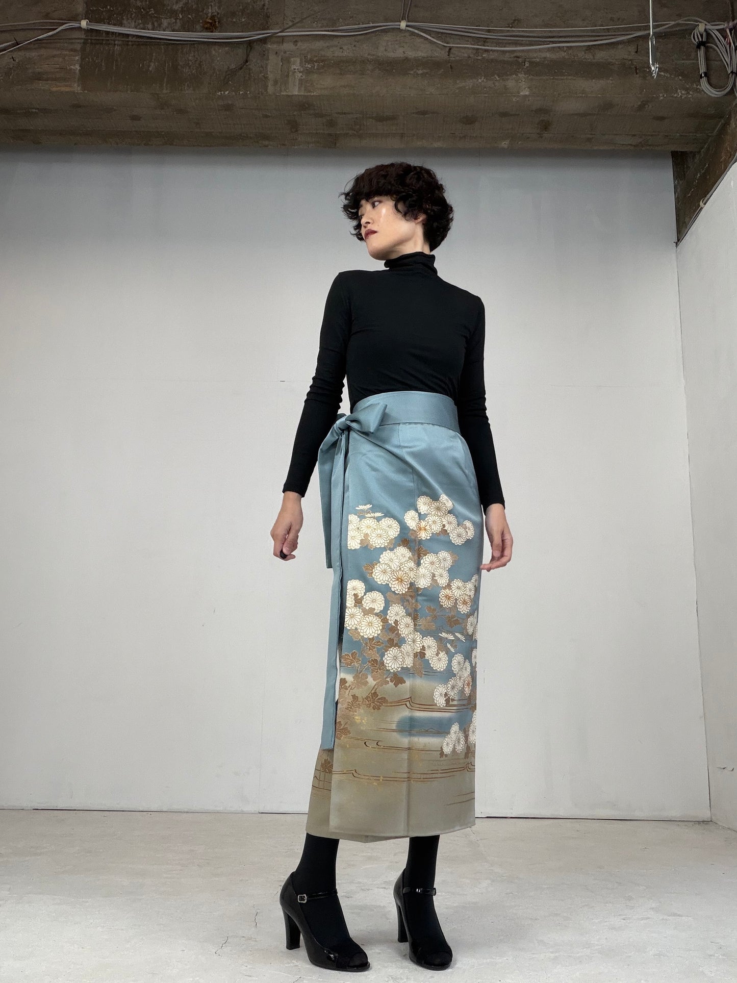 IROTOME SKIRT UPCYCLED FROM JAPANESE KIMONO "105"