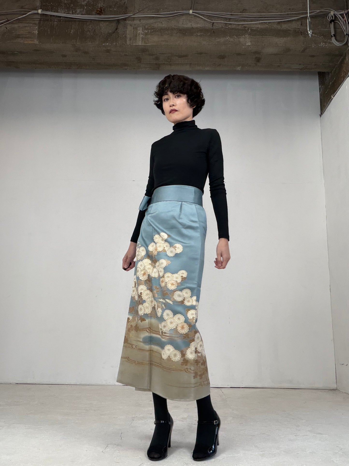 IROTOME SKIRT UPCYCLED FROM JAPANESE KIMONO "105"