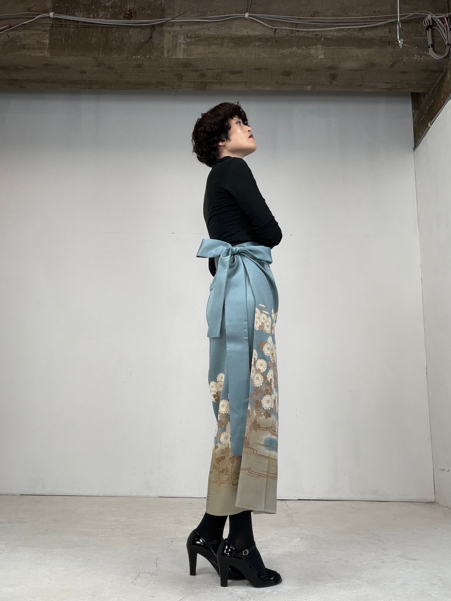 IROTOME SKIRT UPCYCLED FROM JAPANESE KIMONO "105"