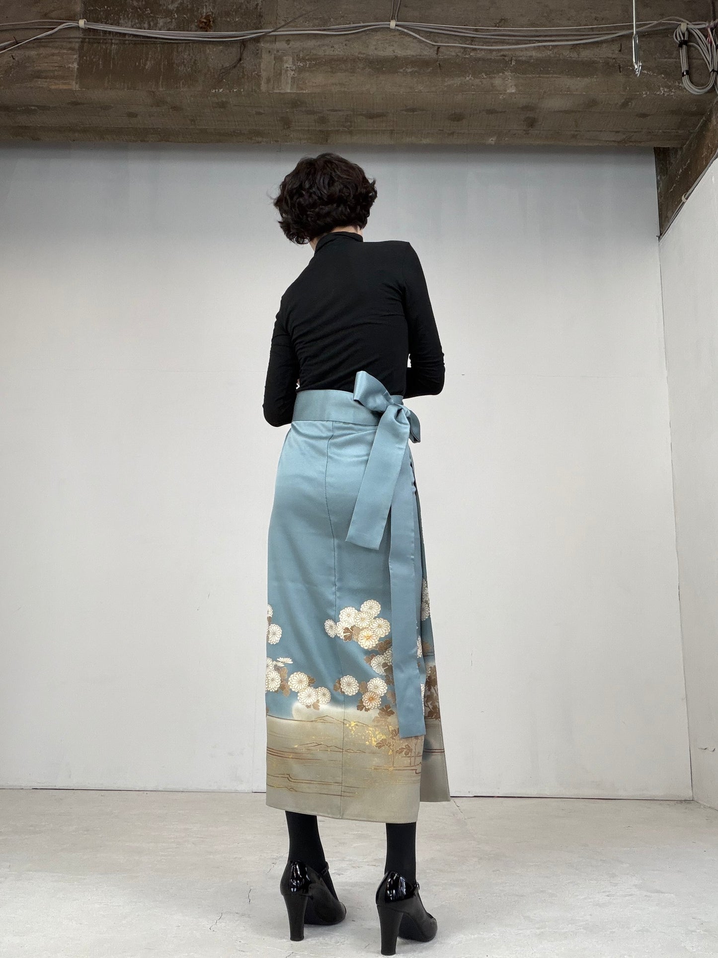 IROTOME SKIRT UPCYCLED FROM JAPANESE KIMONO "105"