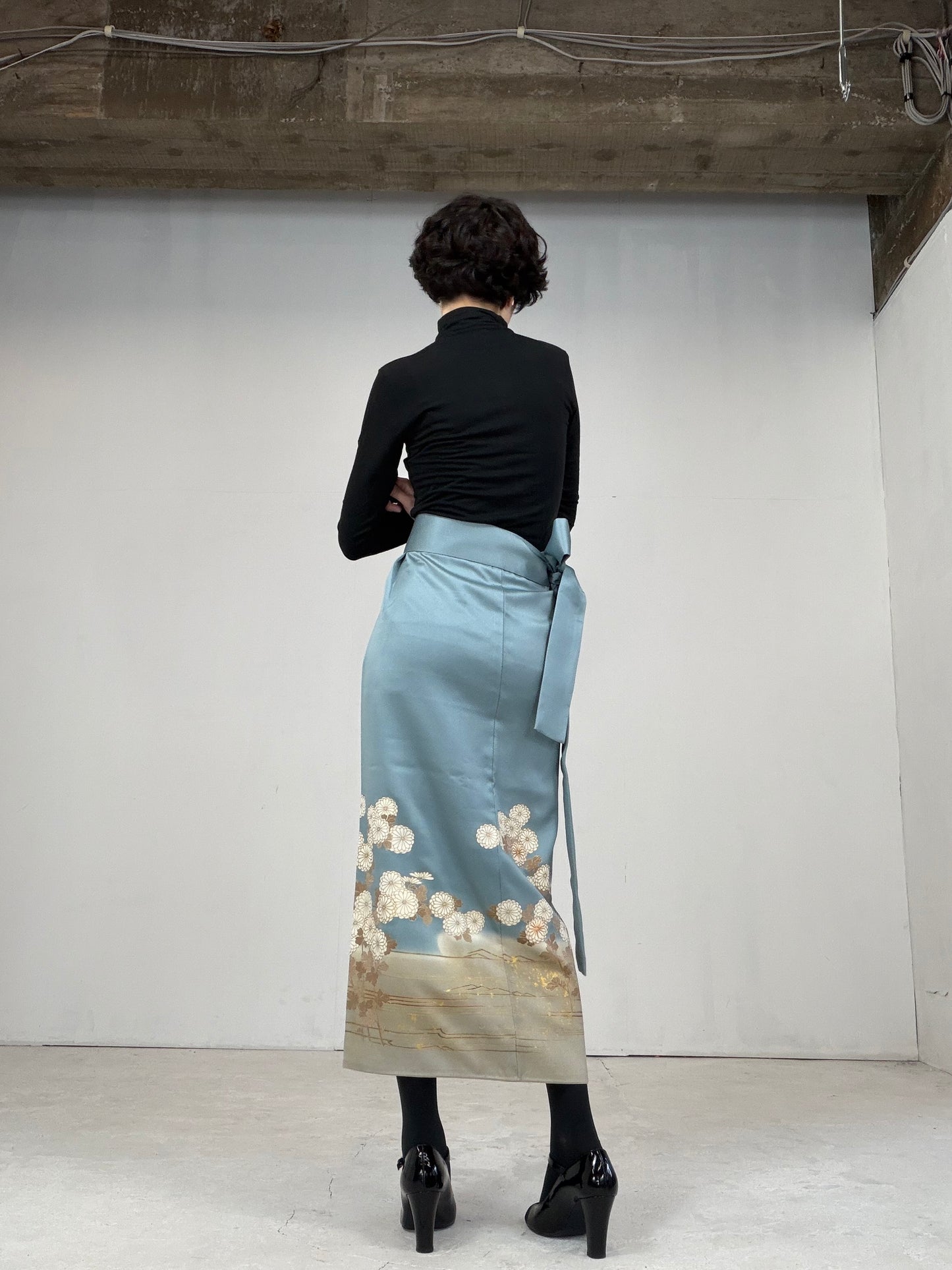 IROTOME SKIRT UPCYCLED FROM JAPANESE KIMONO "105"