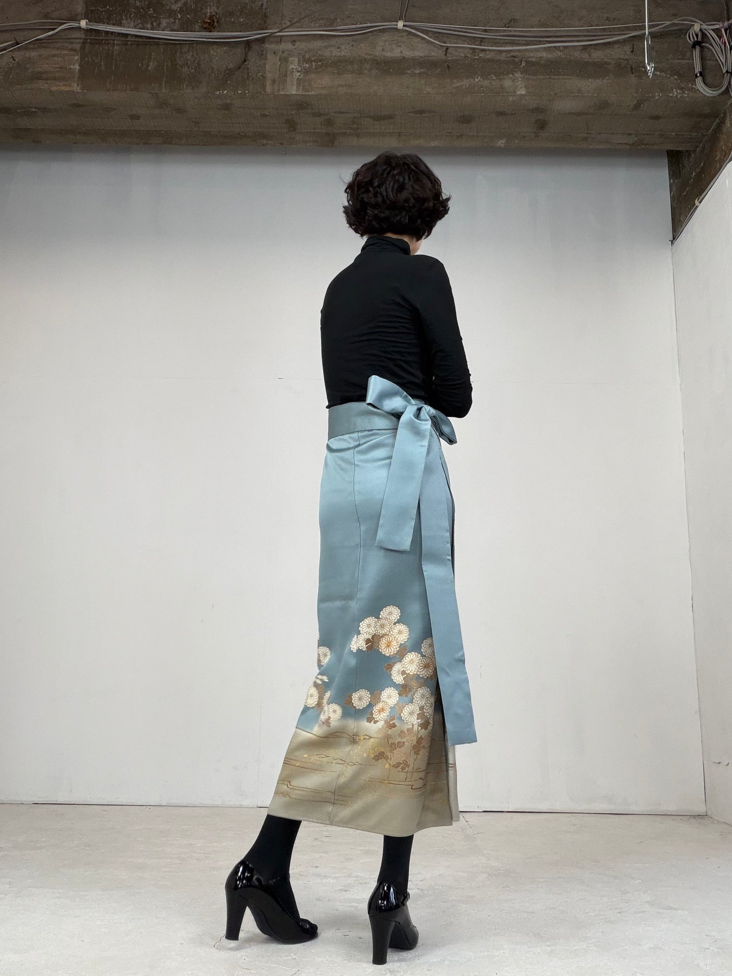 IROTOME SKIRT UPCYCLED FROM JAPANESE KIMONO "105"