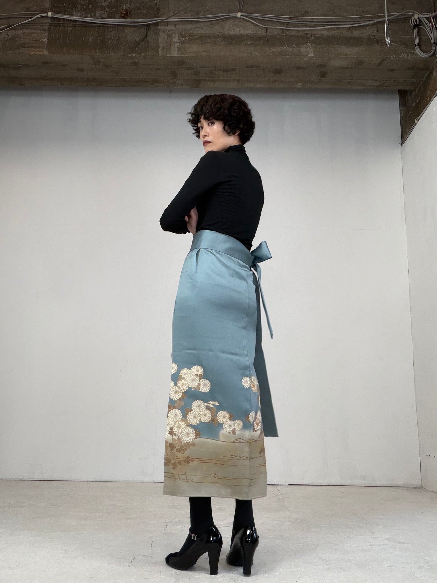 IROTOME SKIRT UPCYCLED FROM JAPANESE KIMONO "105"