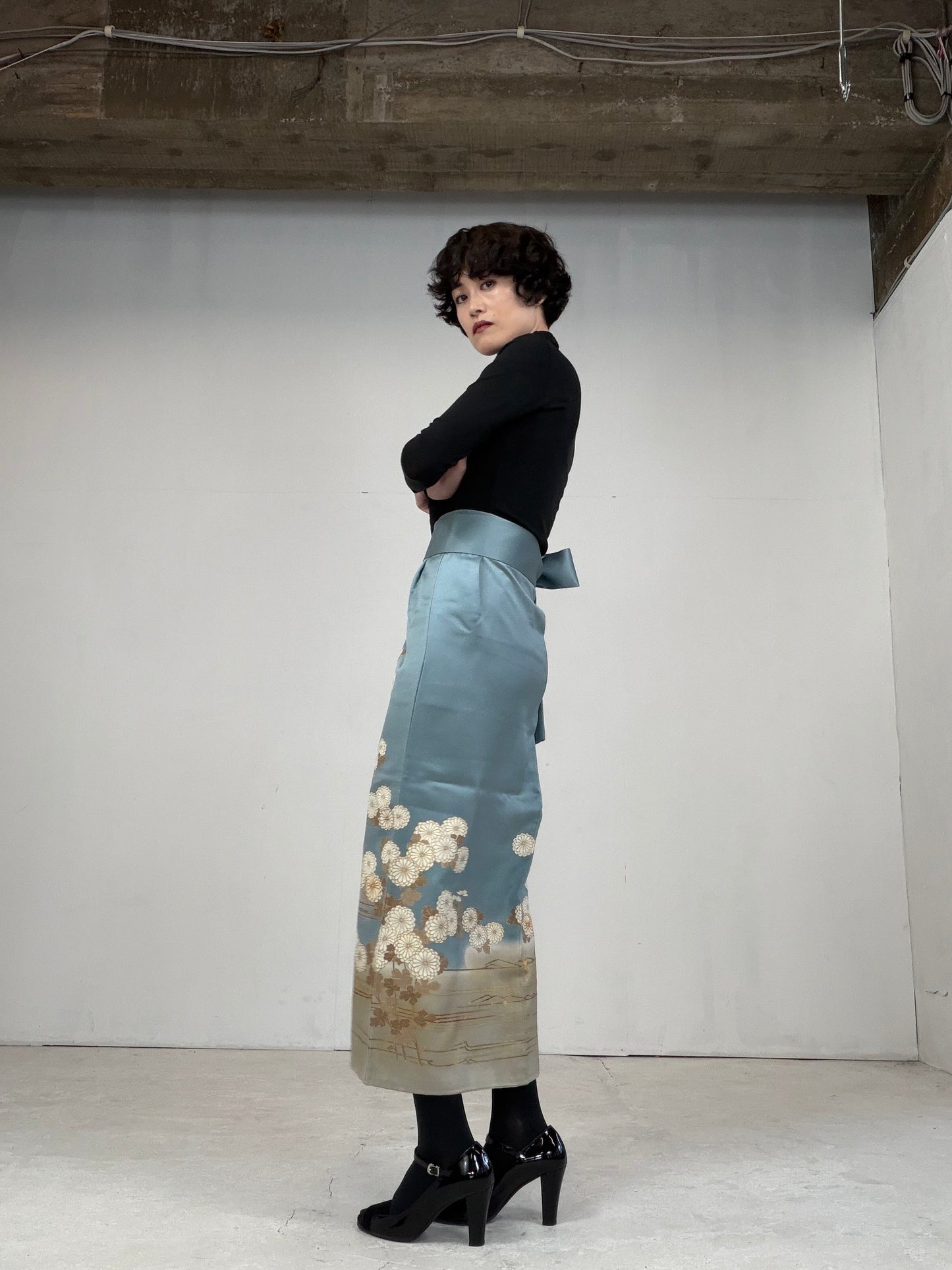IROTOME SKIRT UPCYCLED FROM JAPANESE KIMONO "105"