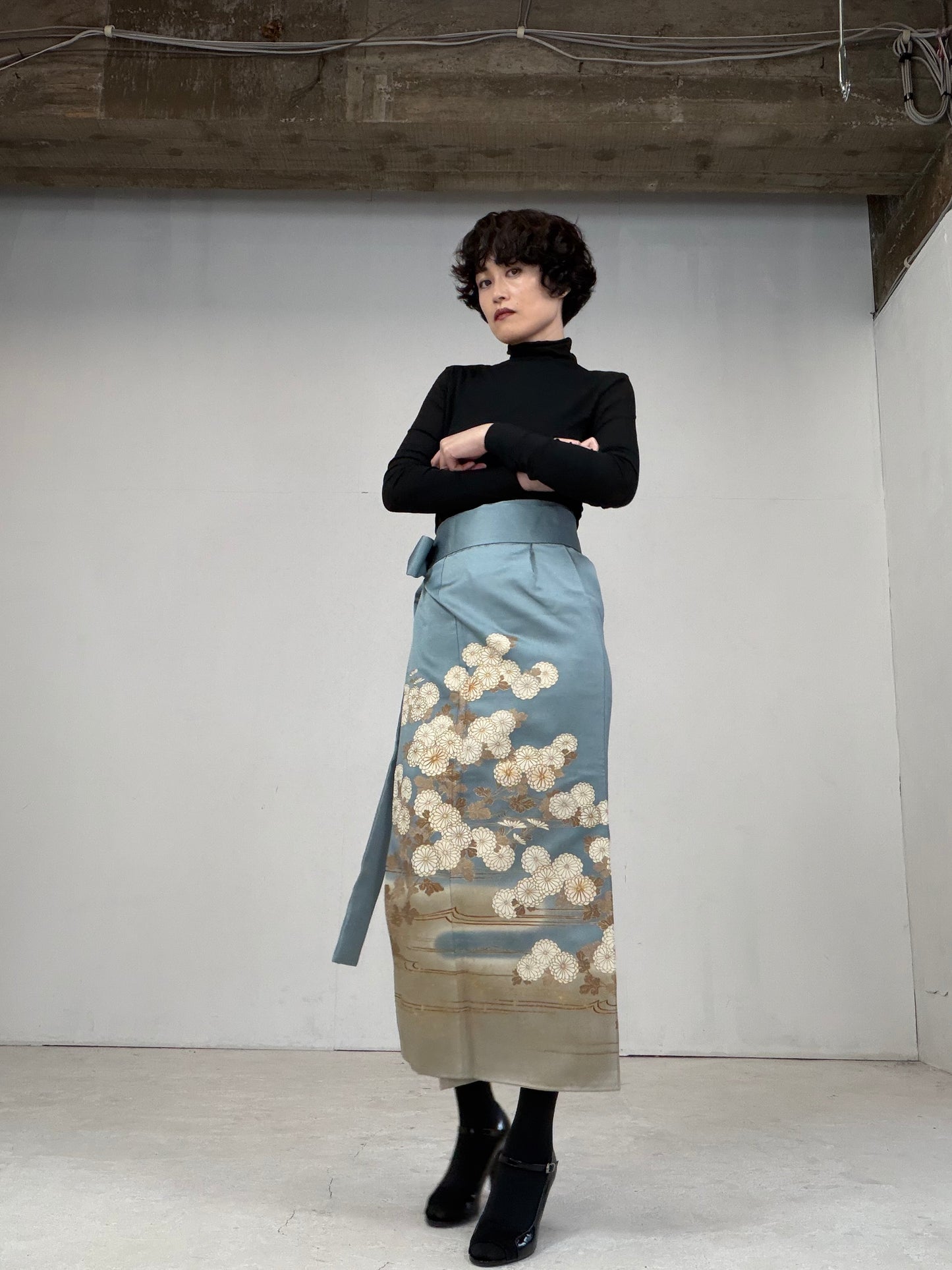 IROTOME SKIRT UPCYCLED FROM JAPANESE KIMONO "105"